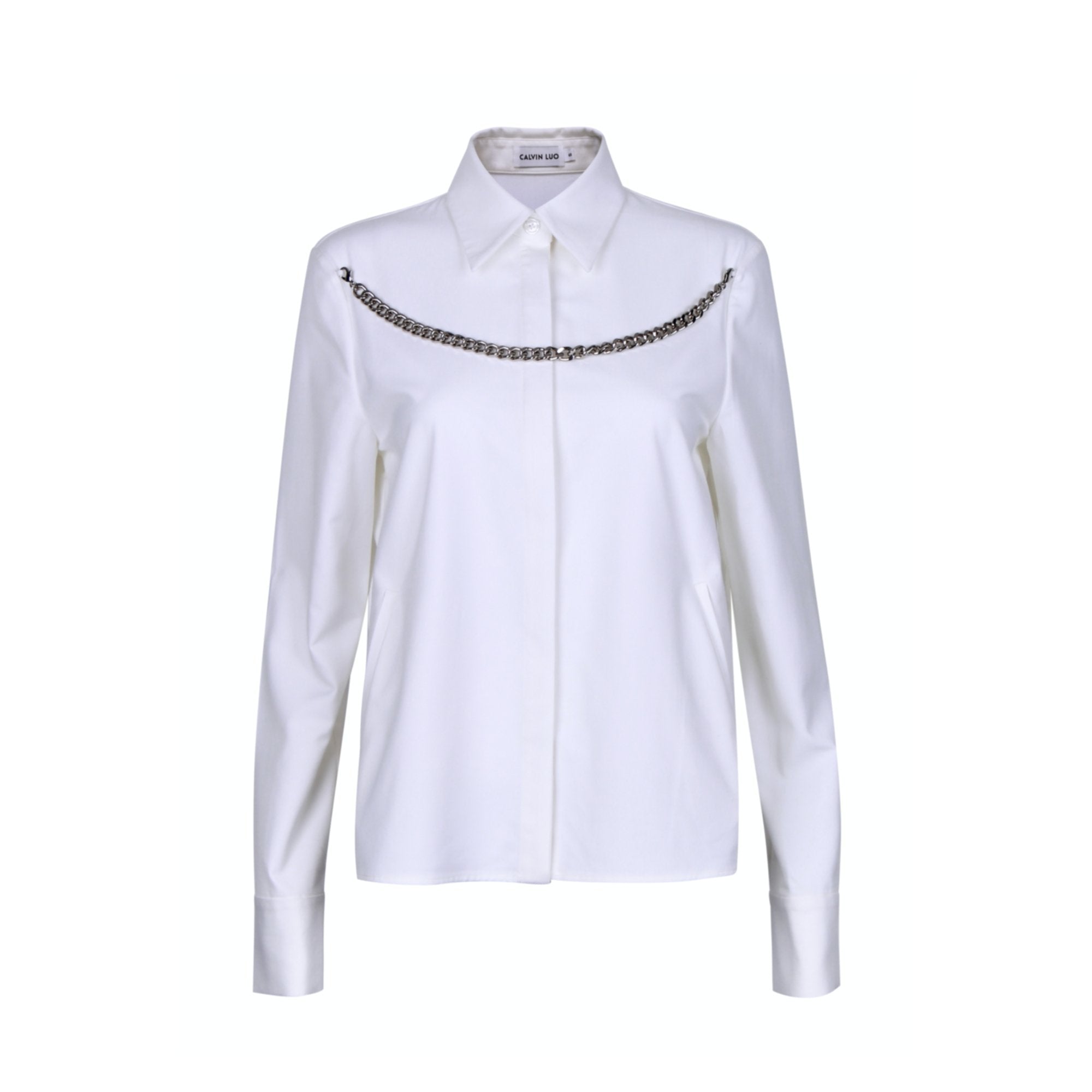 CALVIN LUO White Metal Chain Shirt | MADA IN CHINA