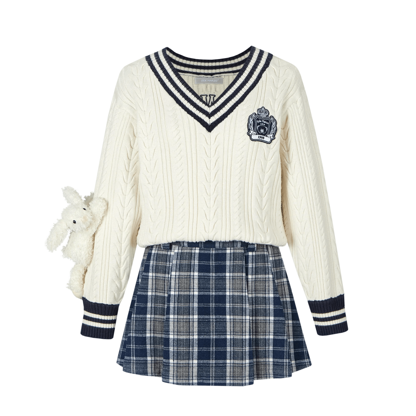 13DE MARZO White One Piece Sweater Skirt | MADA IN CHINA