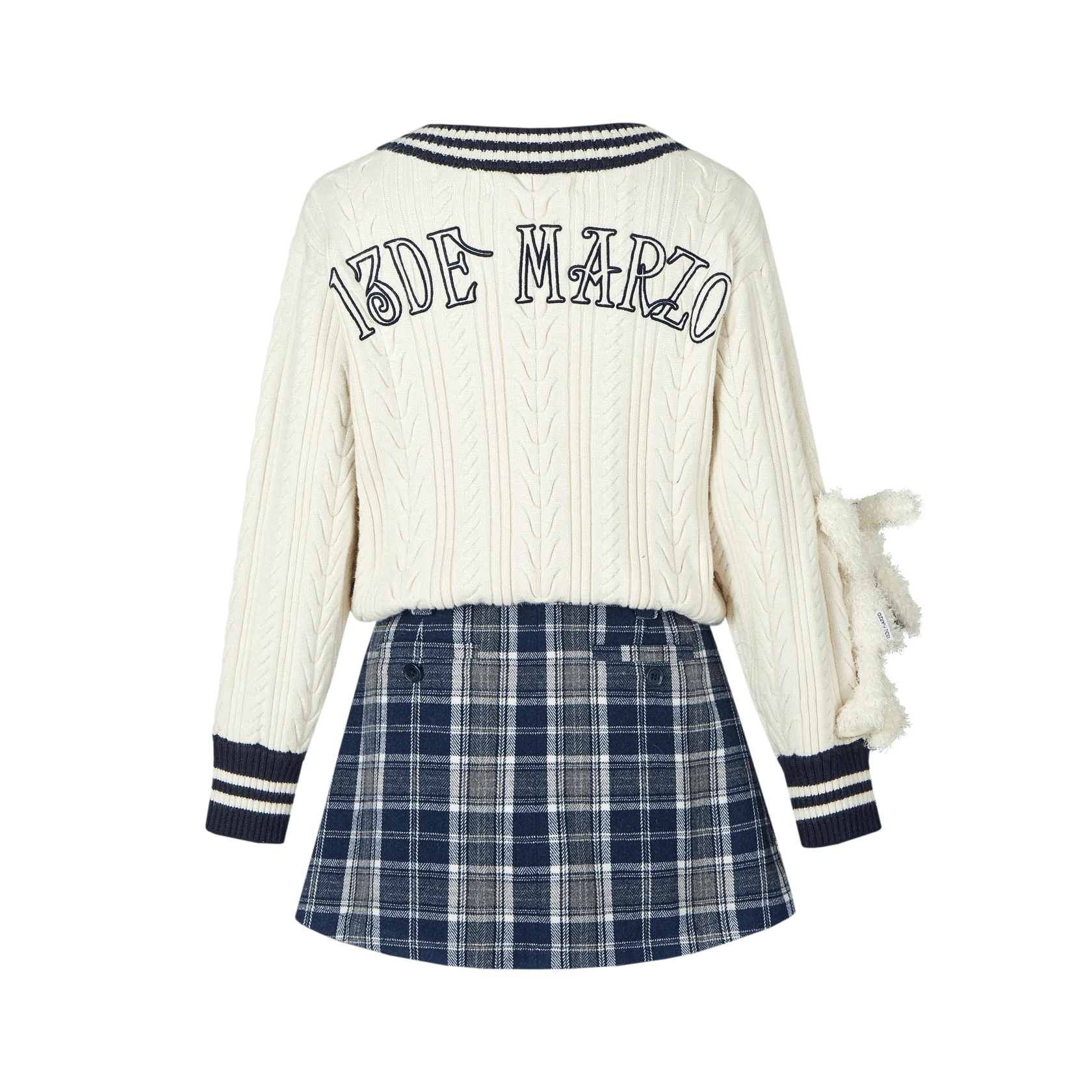 13DE MARZO White One Piece Sweater Skirt | MADA IN CHINA