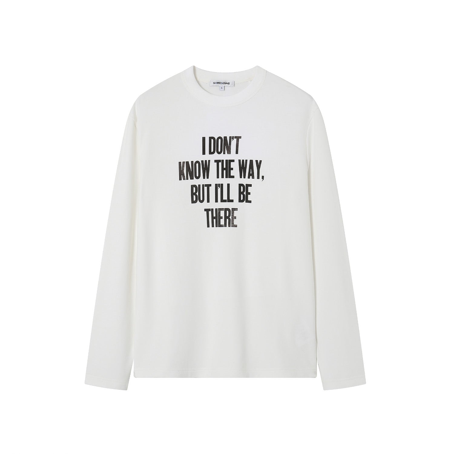 SOMESOWE White Padded Letter Print T-Shirt | MADA IN CHINA