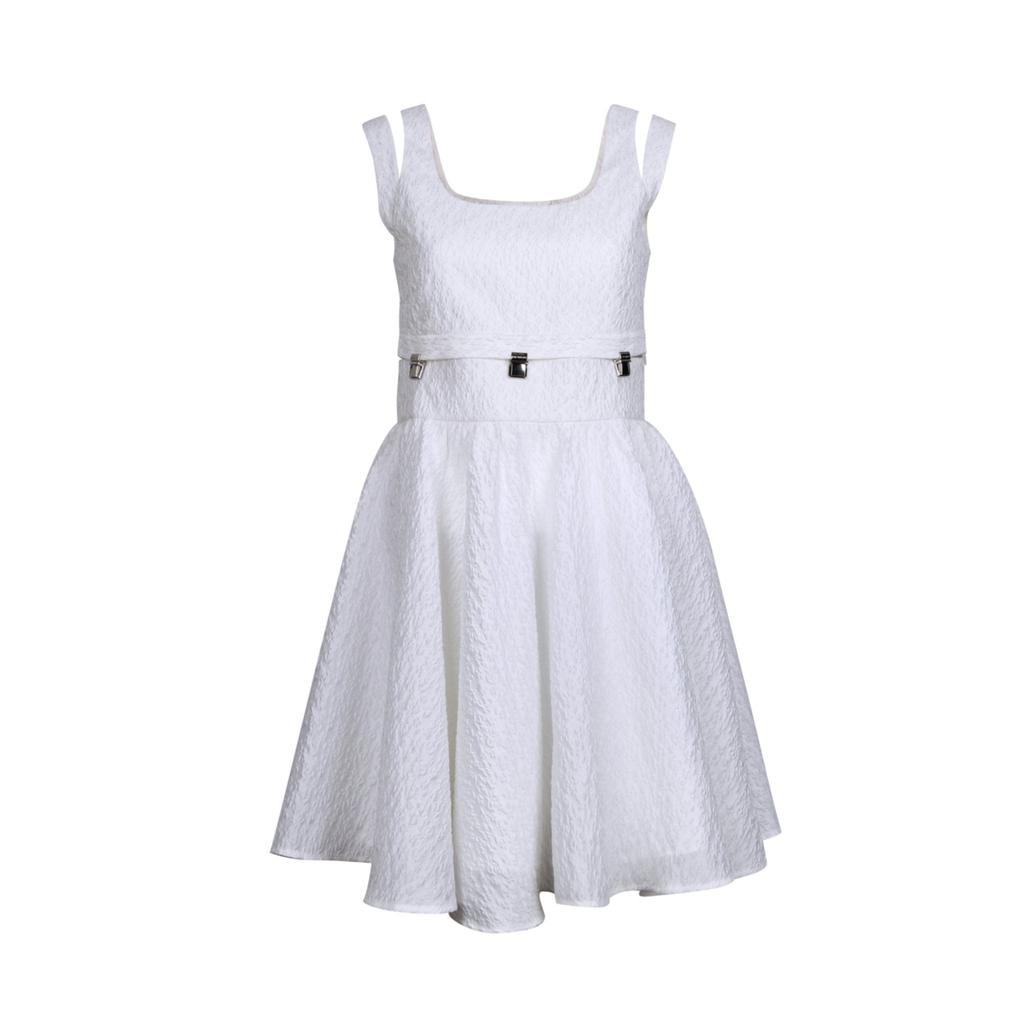 CALVIN LUO White Padlock Puff Dress | MADA IN CHINA