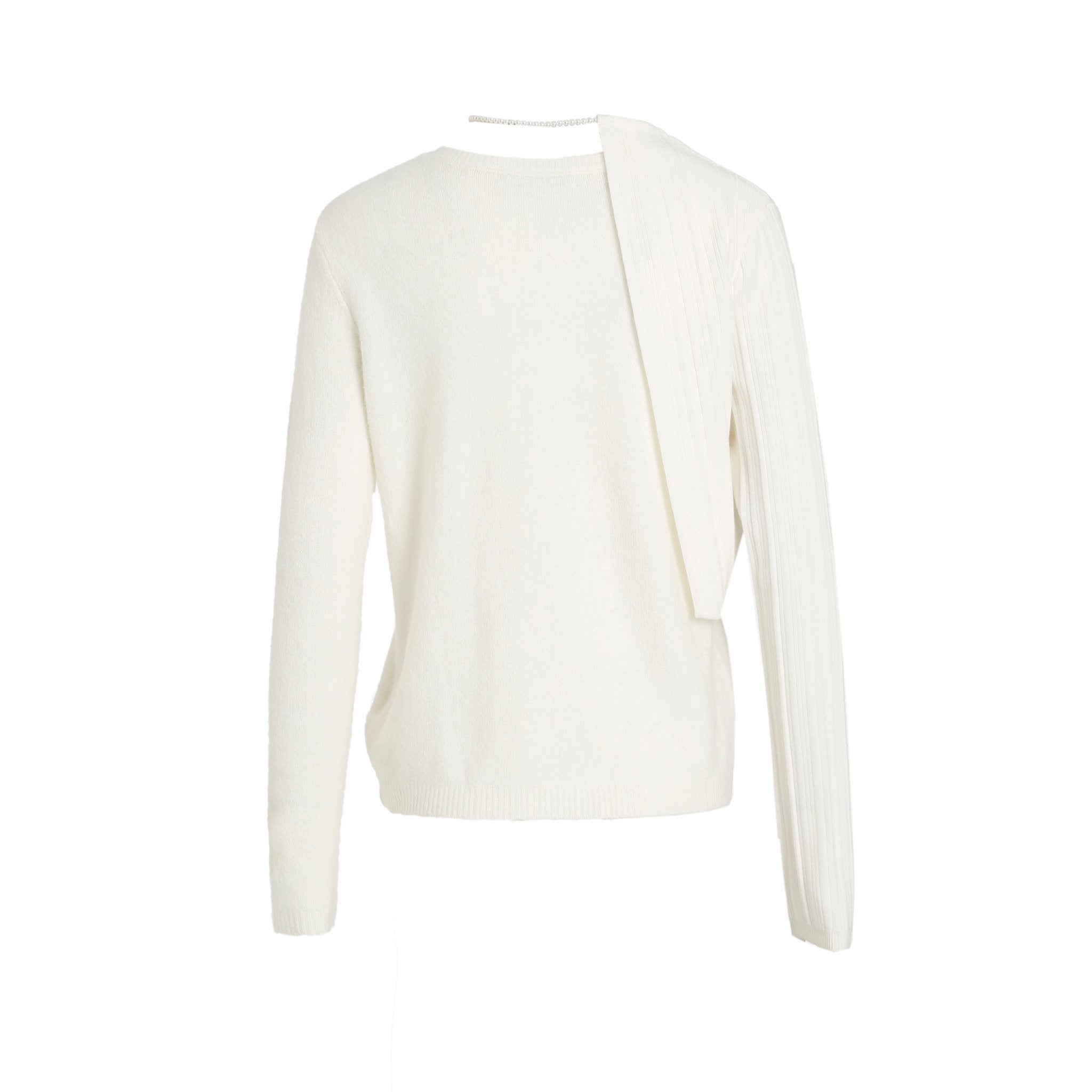 FENGYI TAN White Pearl Collar Sweatshirt | MADA IN CHINA