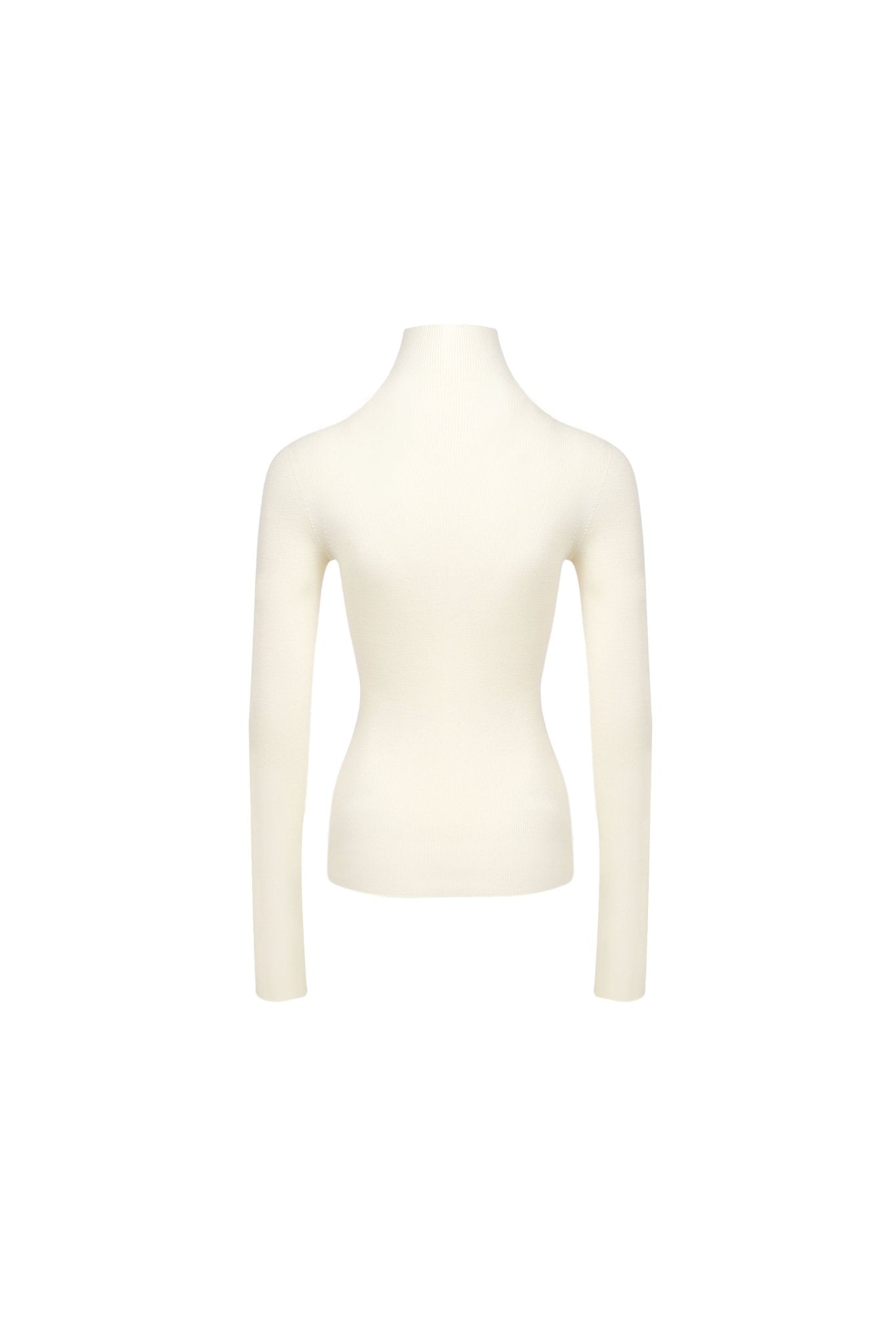 ANN ANDELMAN White Pullover Half-turtleneck Knit T-shirt | MADA IN CHINA