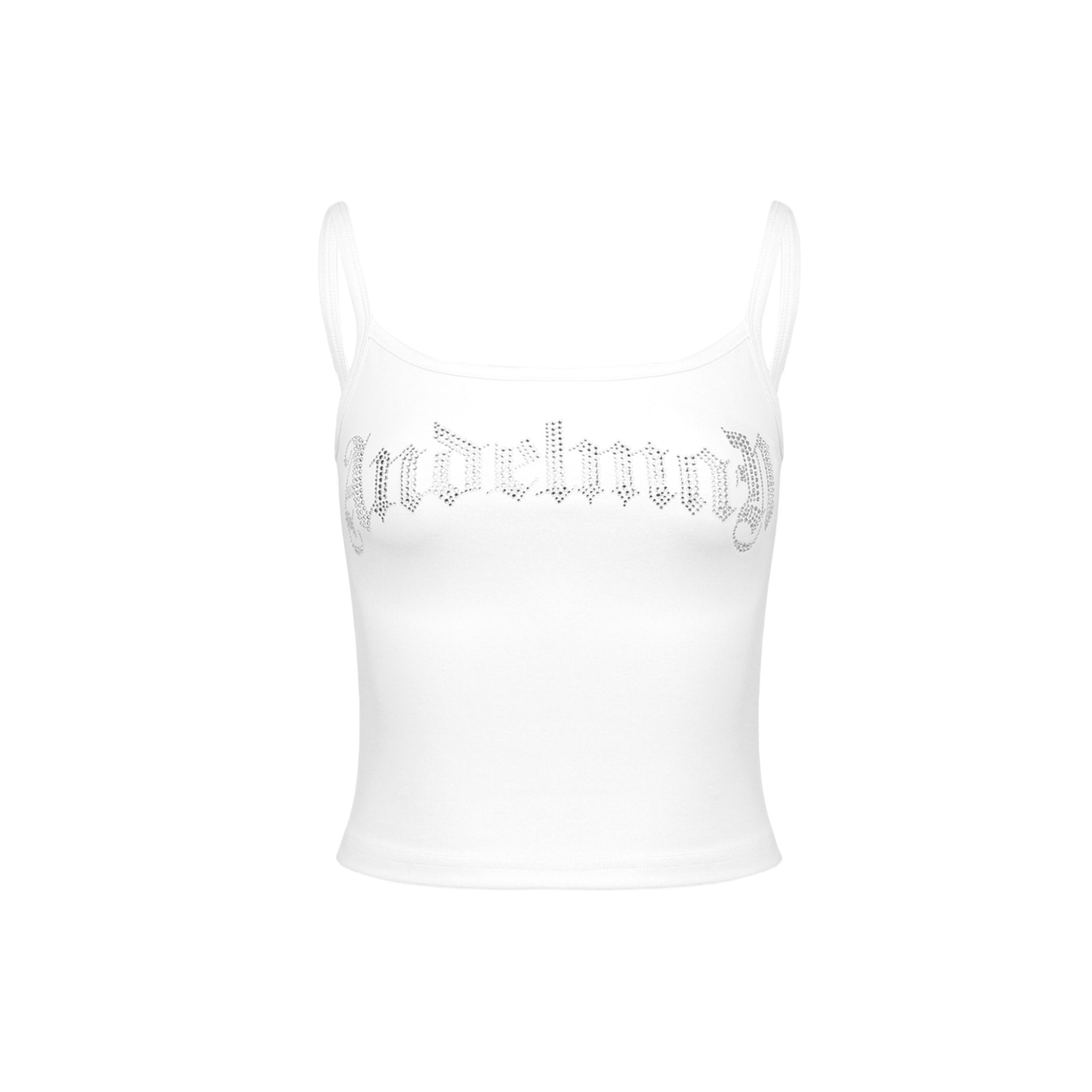 ANN ANDELMAN White Rhinestone Tube Top | MADA IN CHINA