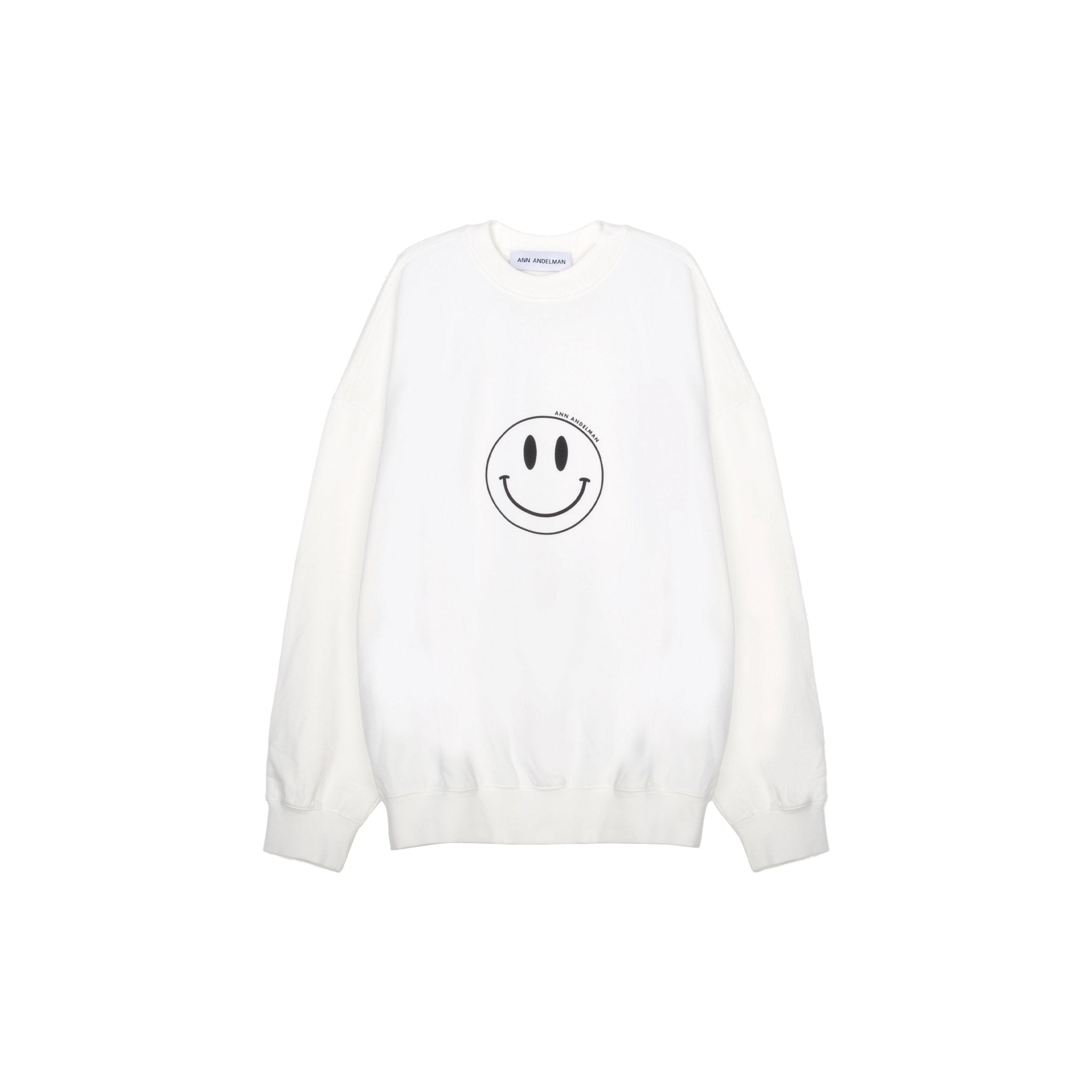 ANN ANDELMAN White Smiley Face Sweater | MADA IN CHINA