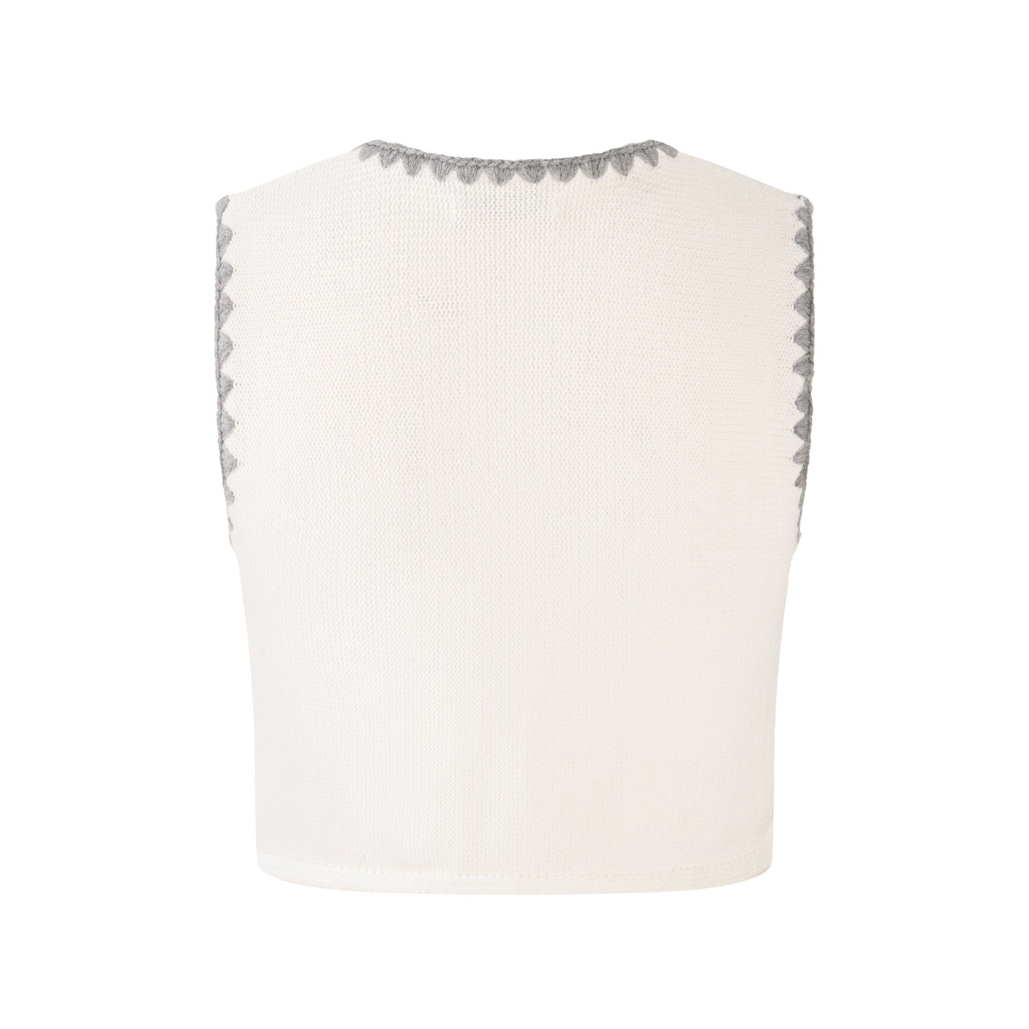 HERLIAN White Stitched Knit Vest | MADA IN CHINA