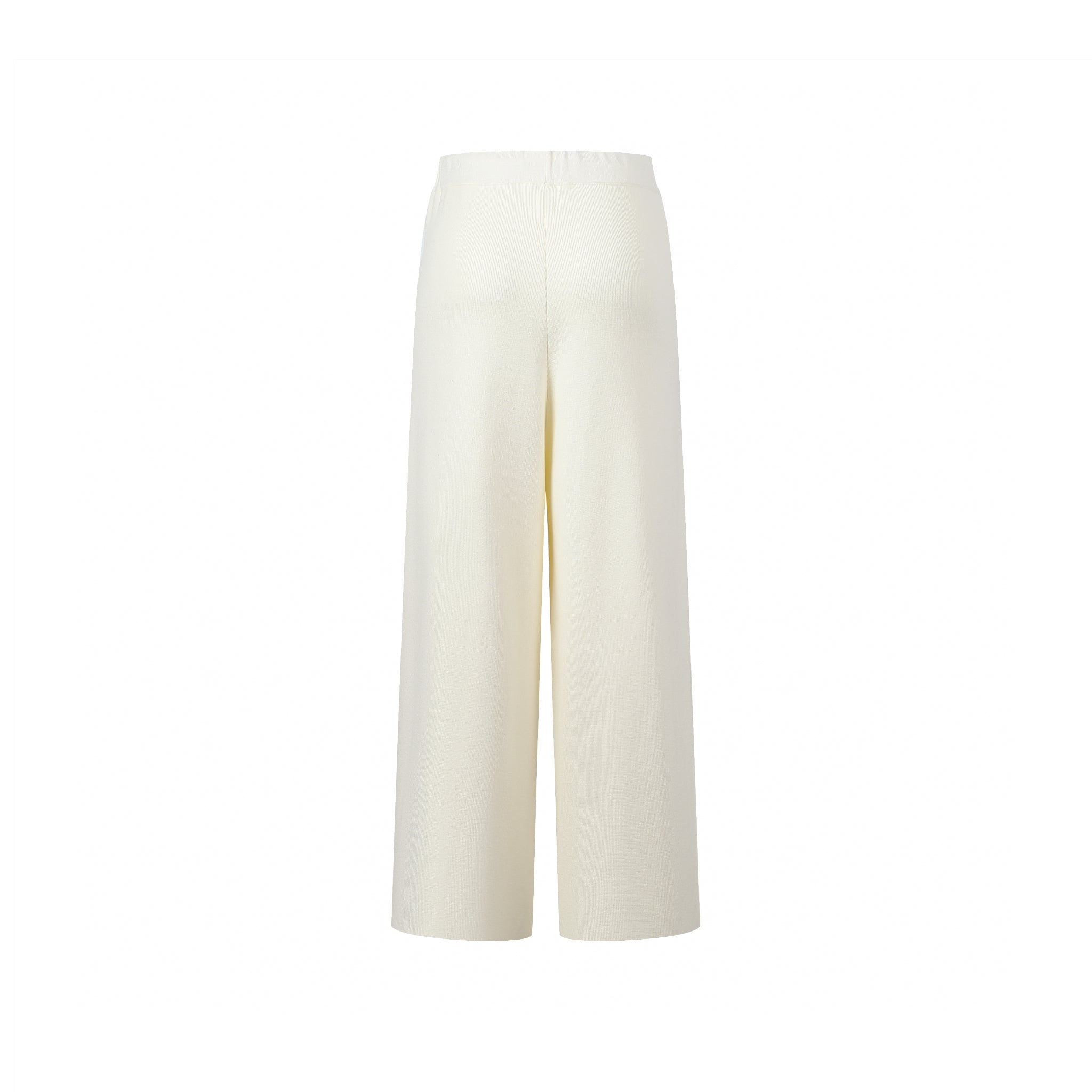 THREE QUARTERS White Straight Woolen Pants | MADA IN CHINA