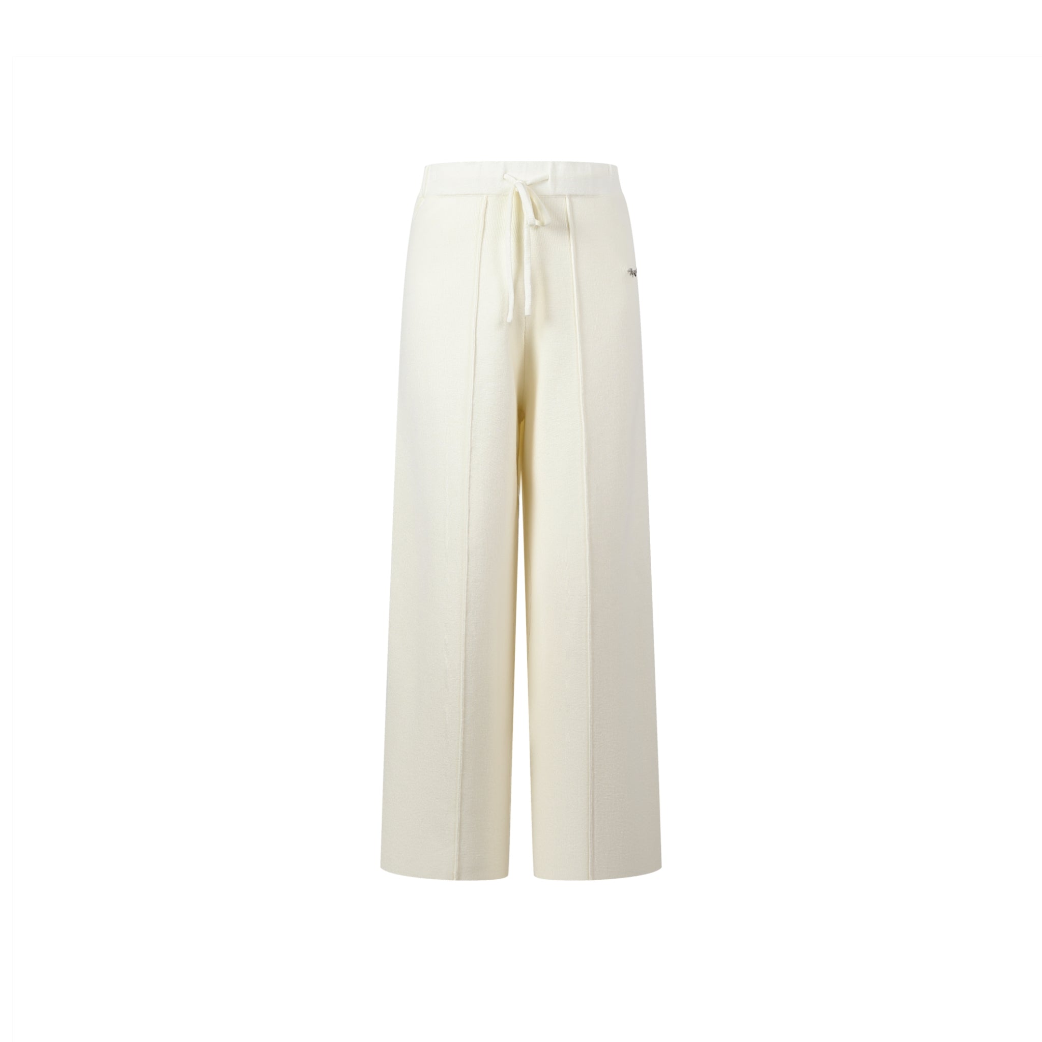 THREE QUARTERS White Straight Woolen Pants | MADA IN CHINA