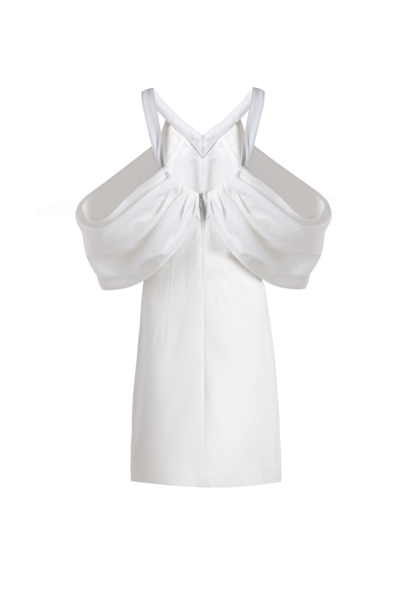 MARK GONG White Strapless Pleated Dress | MADA IN CHINA