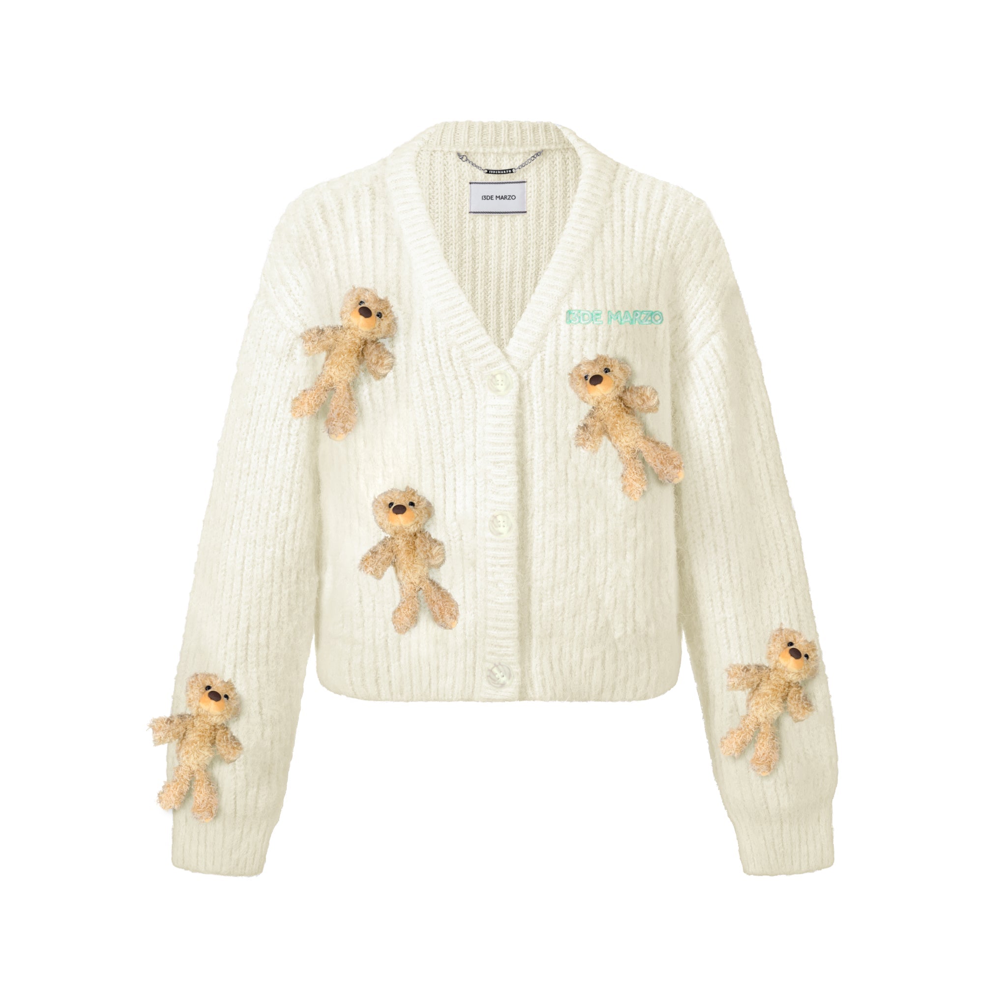 13DE MARZO White Toys Cardigan | MADA IN CHINA