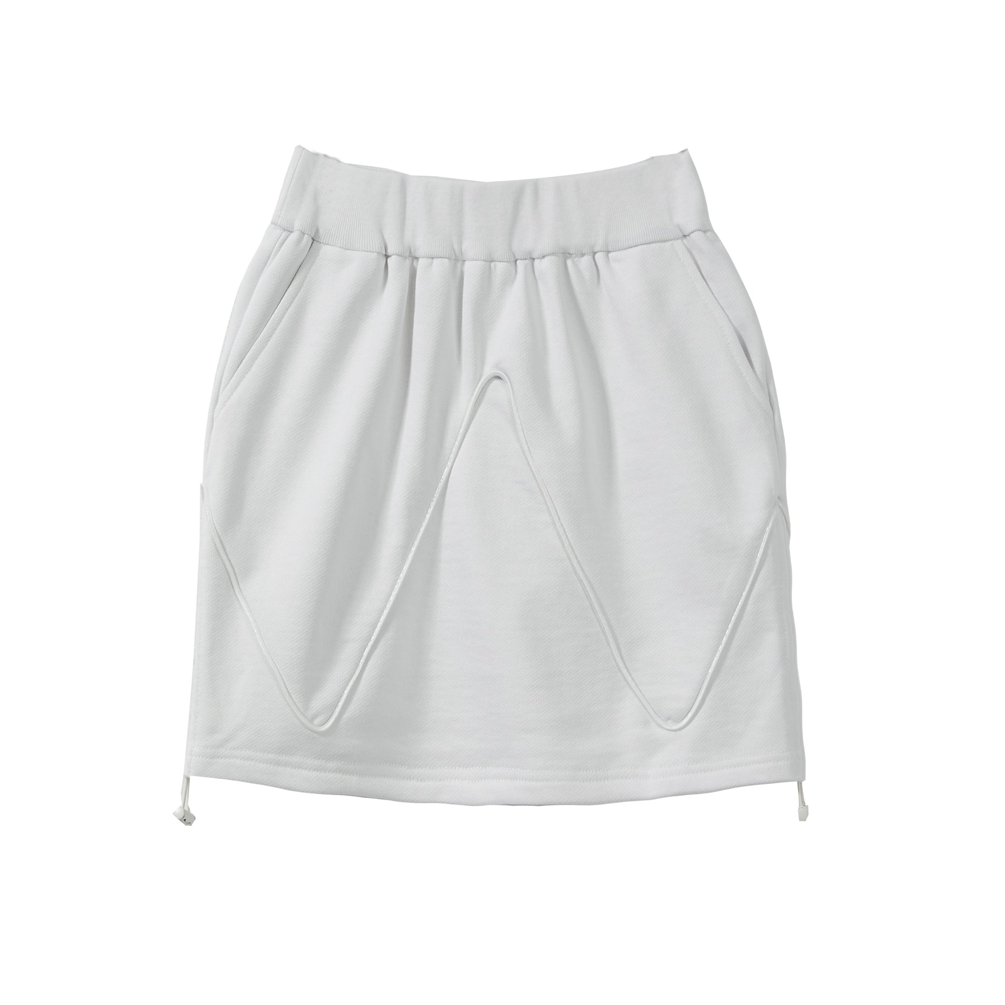 VANN VALRENCÉ White Women Knitted Hip Wrap Skirt | MADA IN CHINA