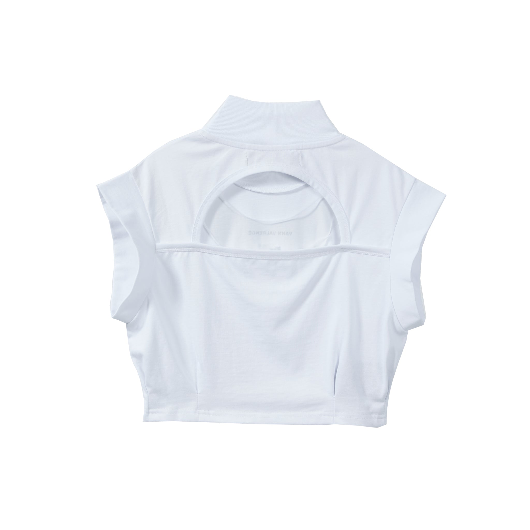 VANN VALRENCÉ White Women Short High-neck T-shirt | MADA IN CHINA