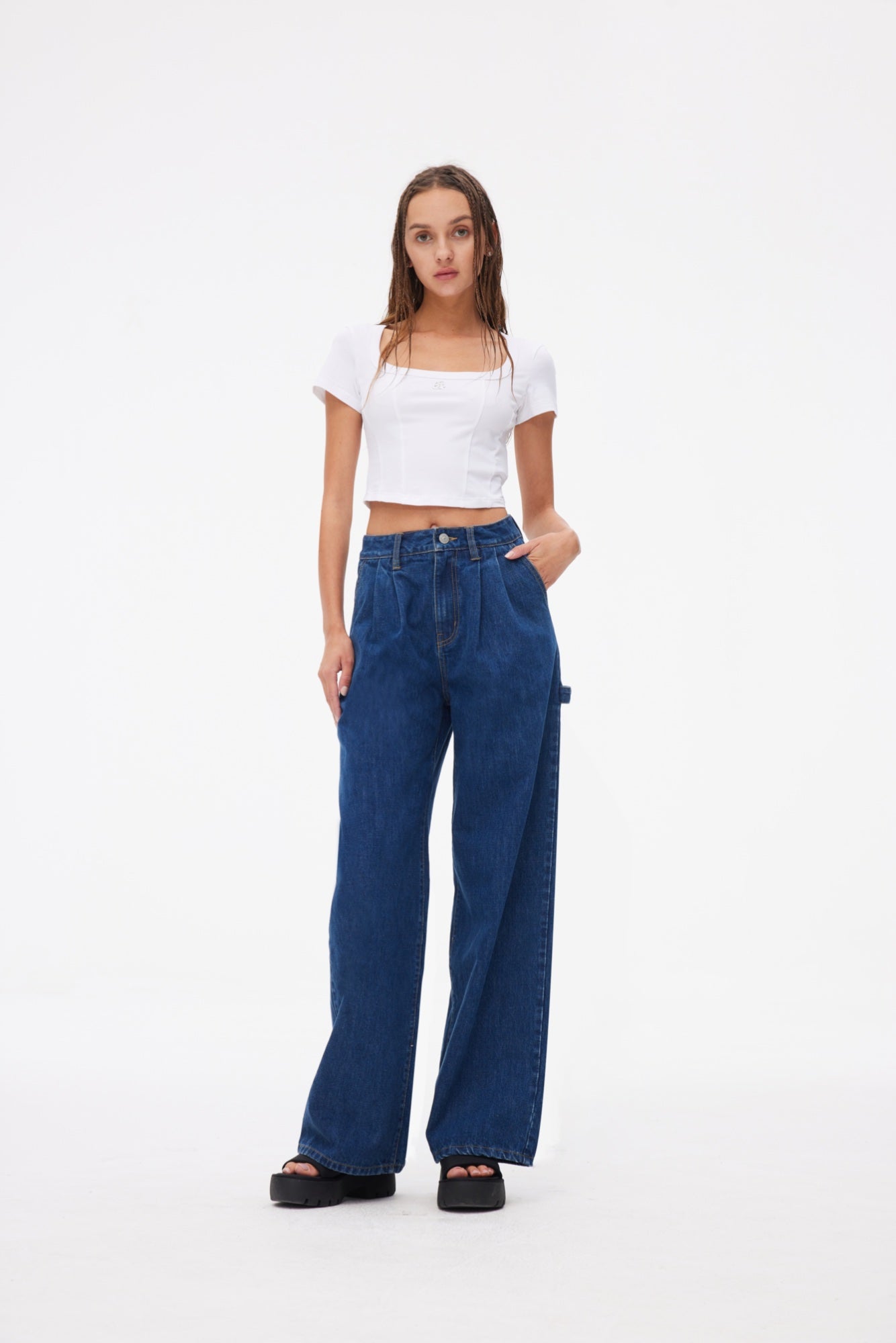 ANN ANDELMAN Wide-Leg Jeans Blue | MADA IN CHINA