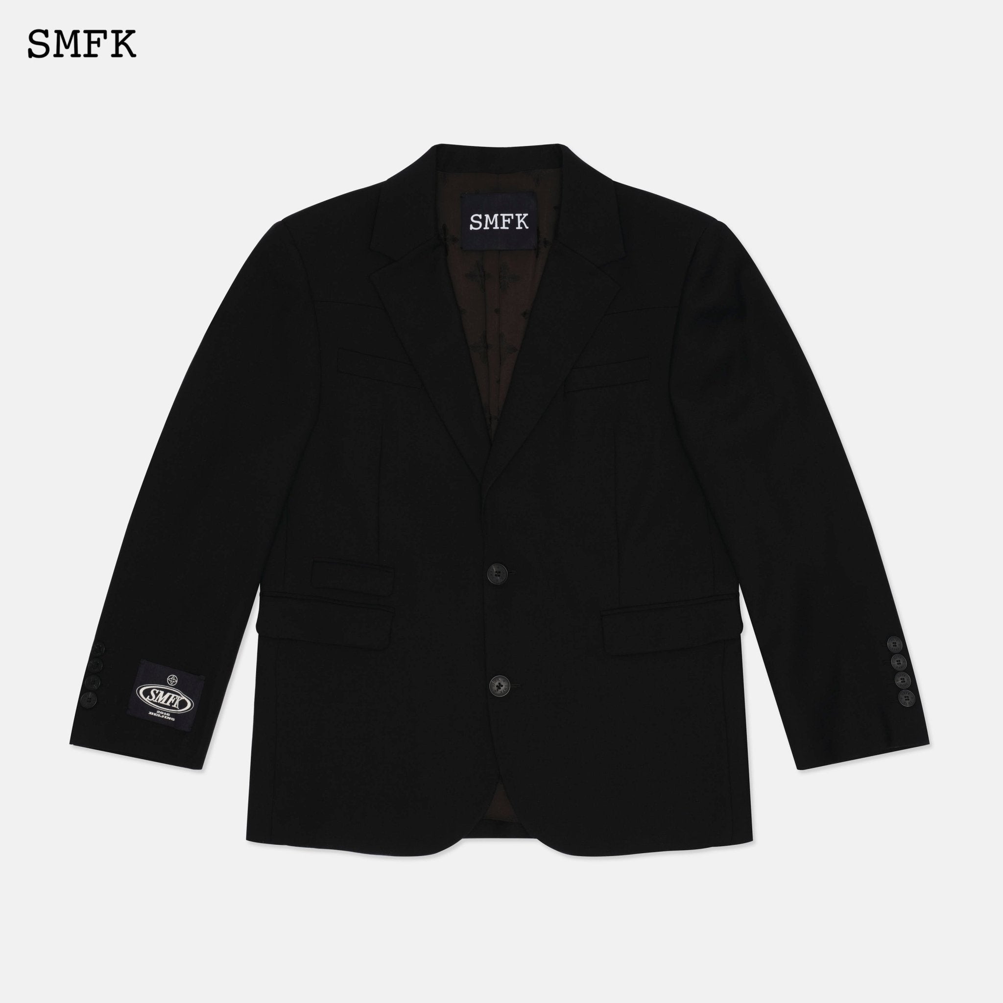 SMFK Wild World Mirroring Black Wool Jacket | MADA IN CHINA