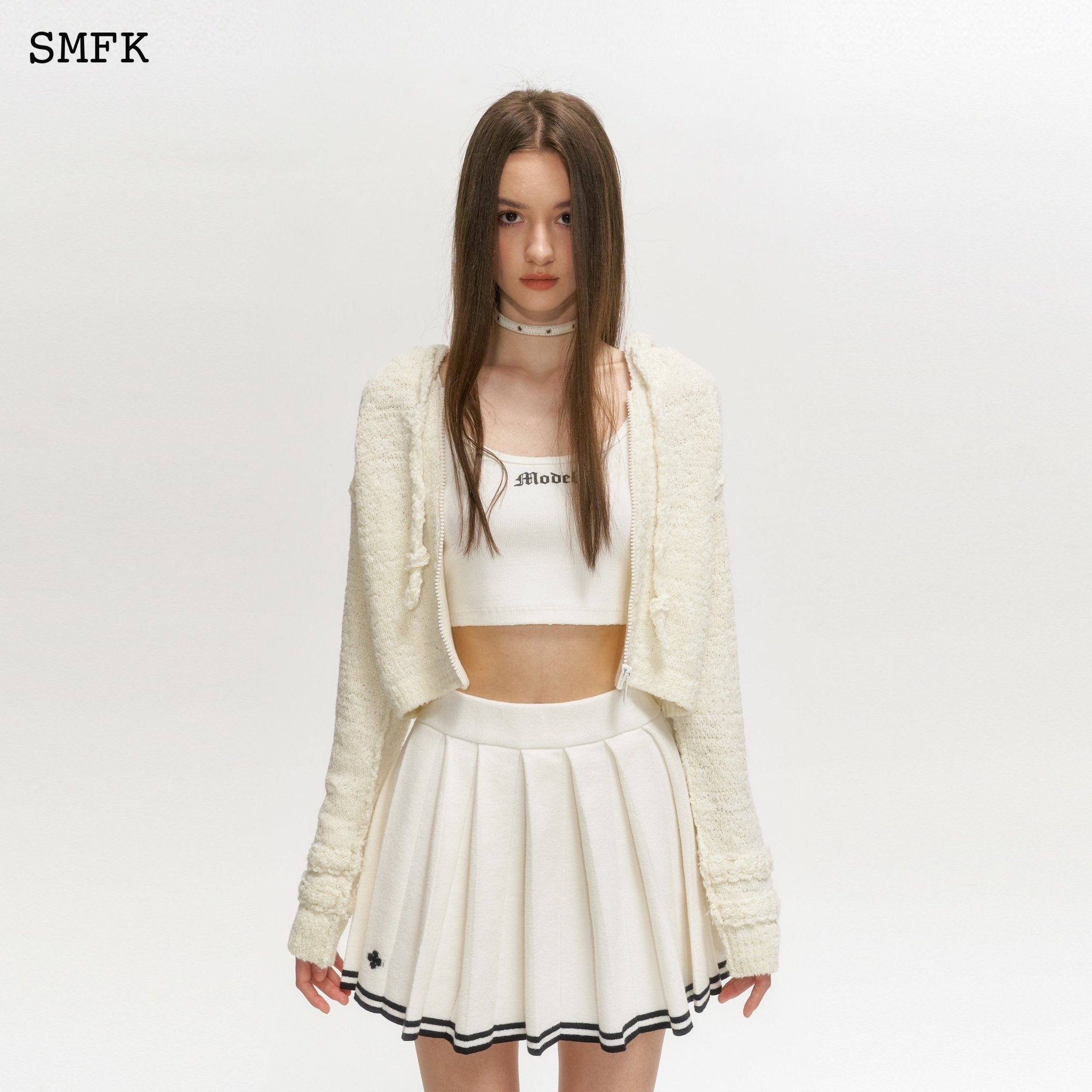 SMFK Wilderness Creamy White Knitted Hoodie | MADA IN CHINA