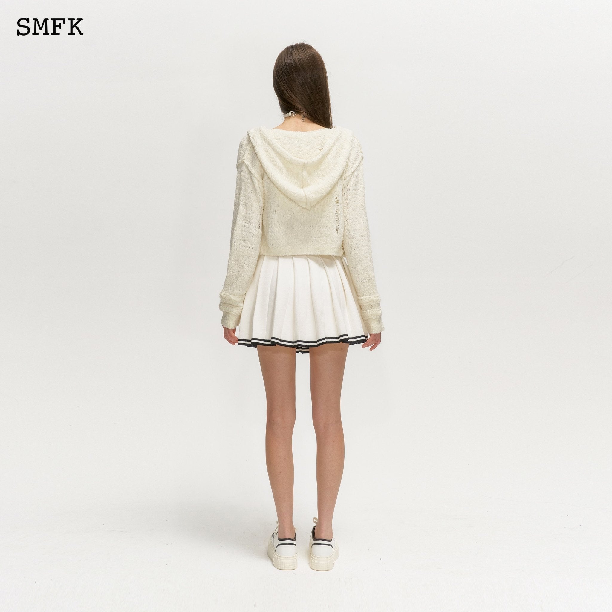 SMFK Wilderness Creamy White Knitted Hoodie | MADA IN CHINA