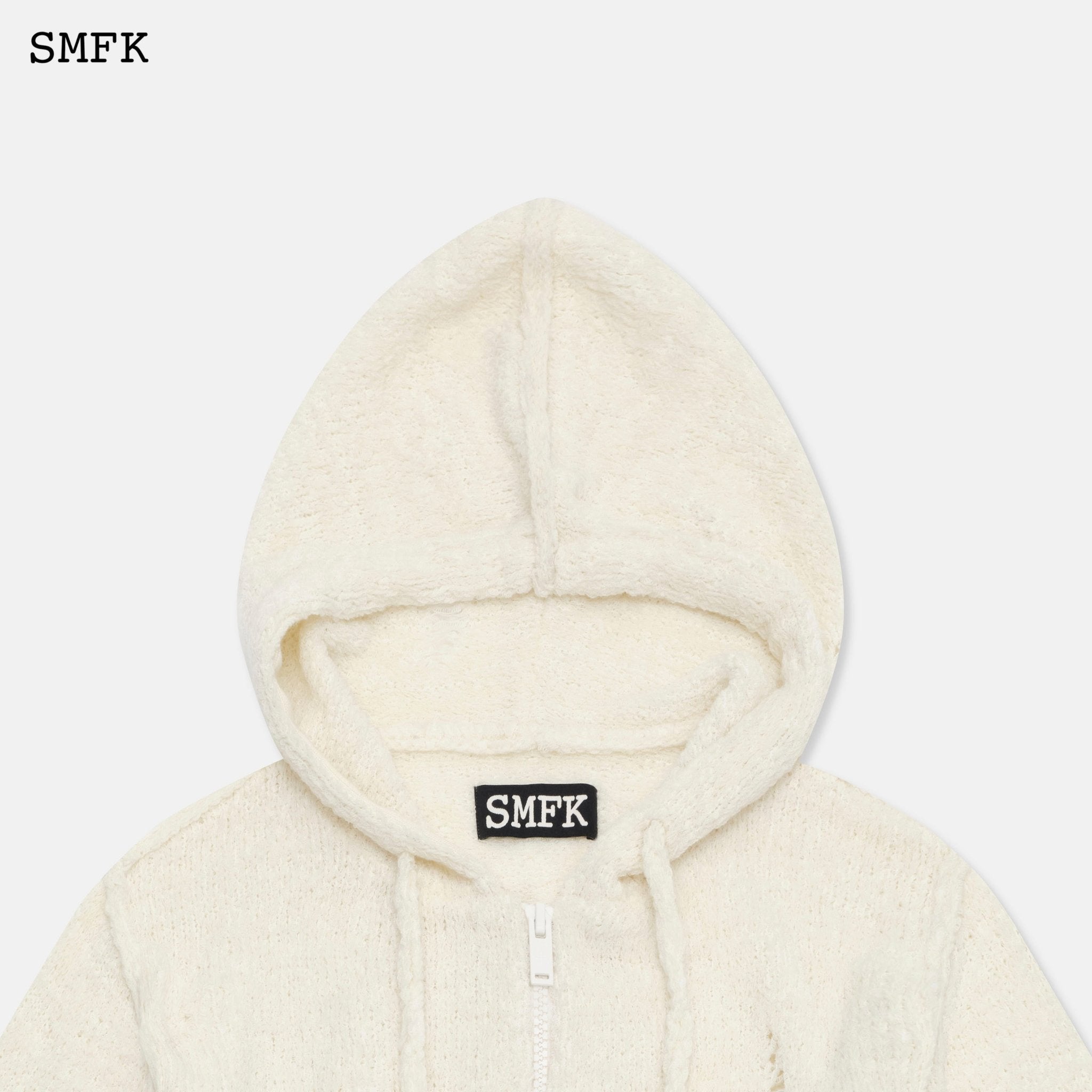 SMFK Wilderness Creamy White Knitted Hoodie | MADA IN CHINA