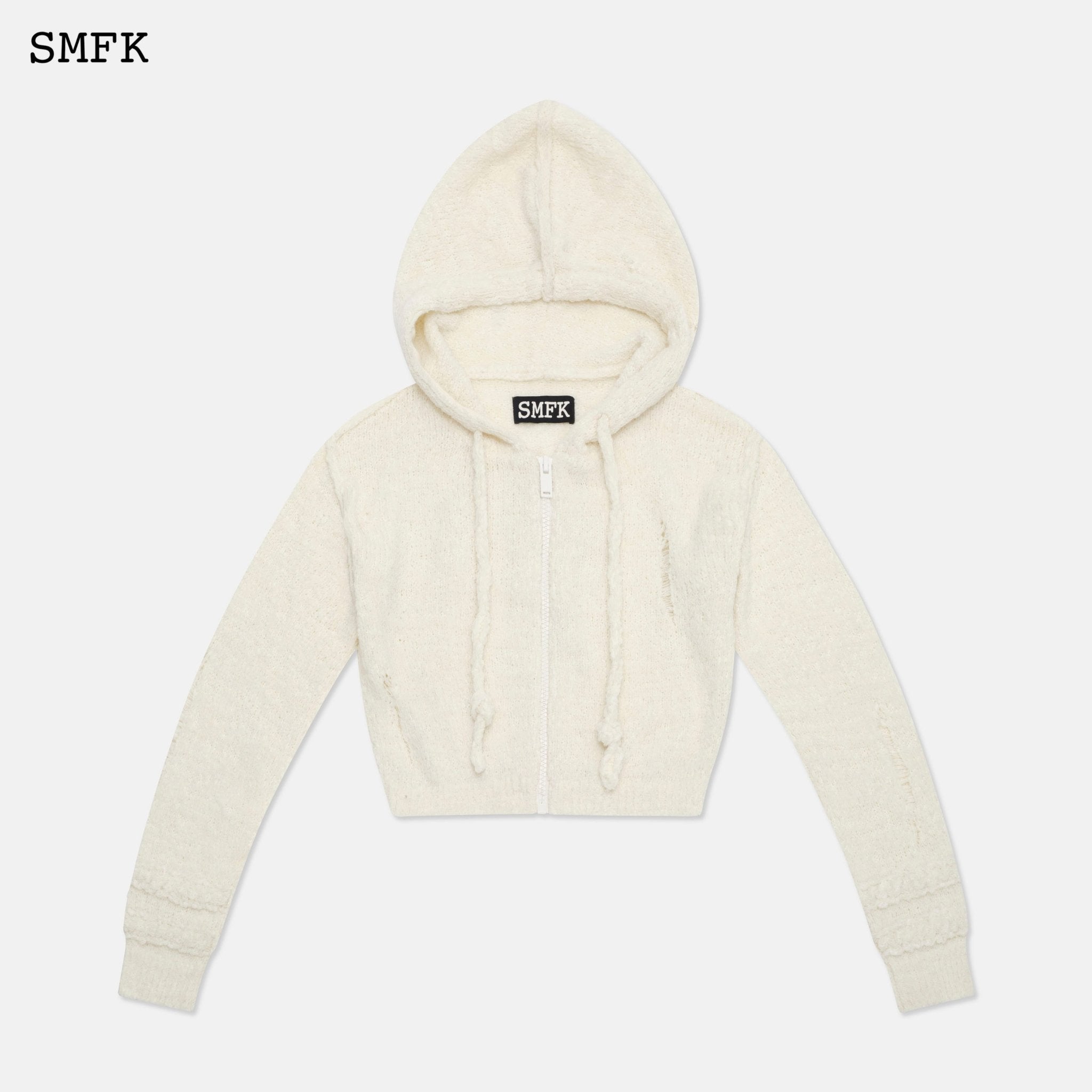 SMFK Wilderness Creamy White Knitted Hoodie | MADA IN CHINA