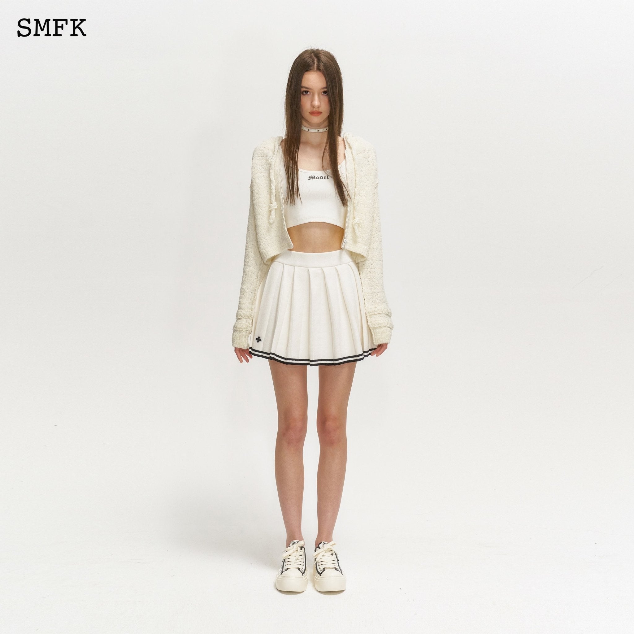 SMFK Wilderness Creamy White Knitted Hoodie | MADA IN CHINA