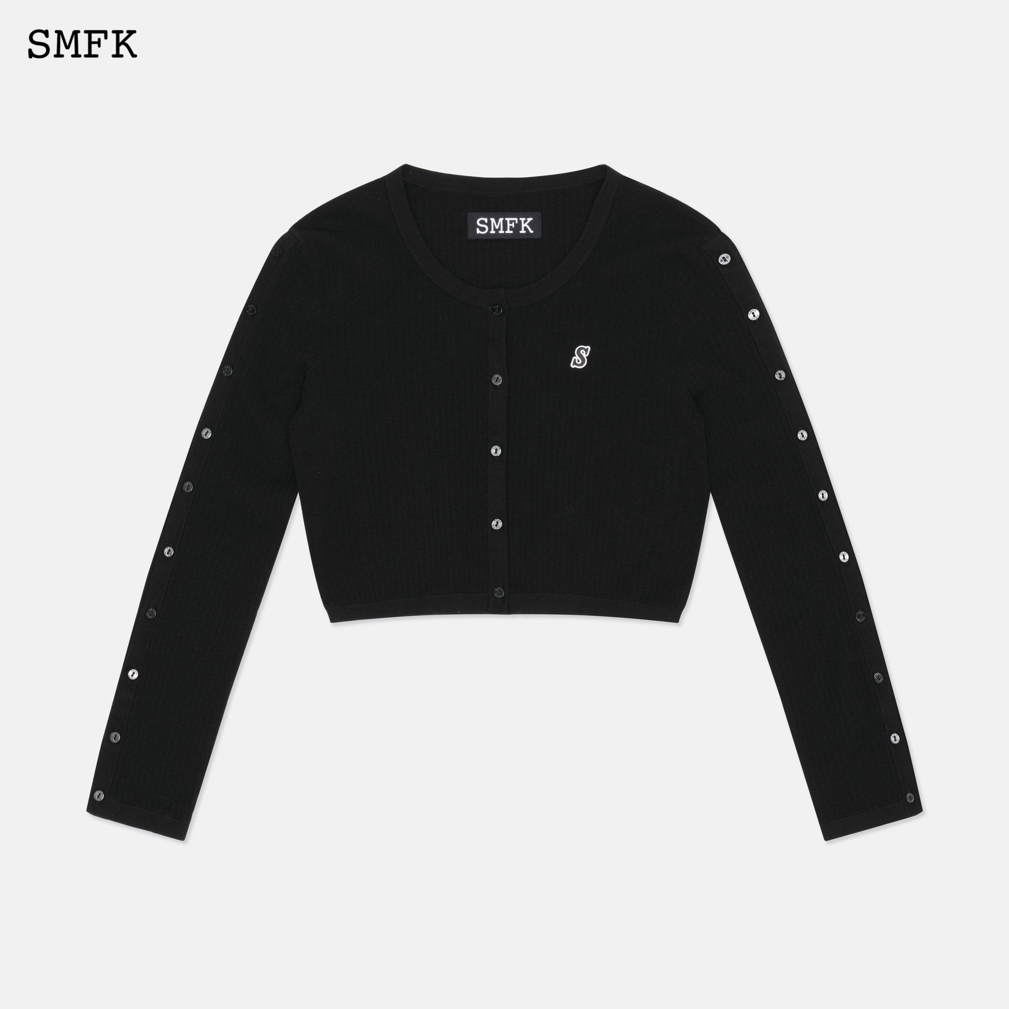 SMFK Wilderness Wandering Black Knitted Cardigan | MADA IN CHINA