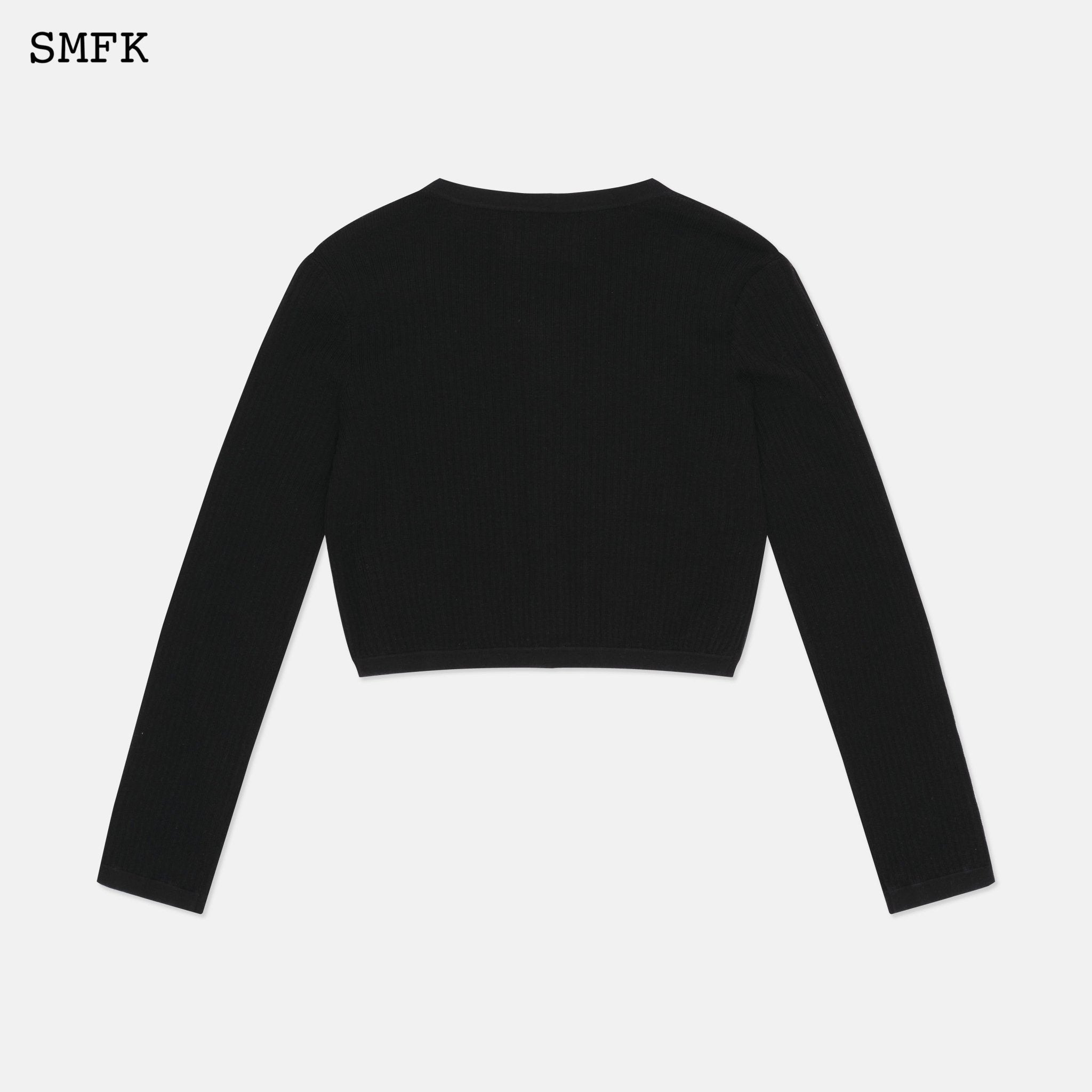 SMFK Wilderness Wandering Black Knitted Cardigan | MADA IN CHINA