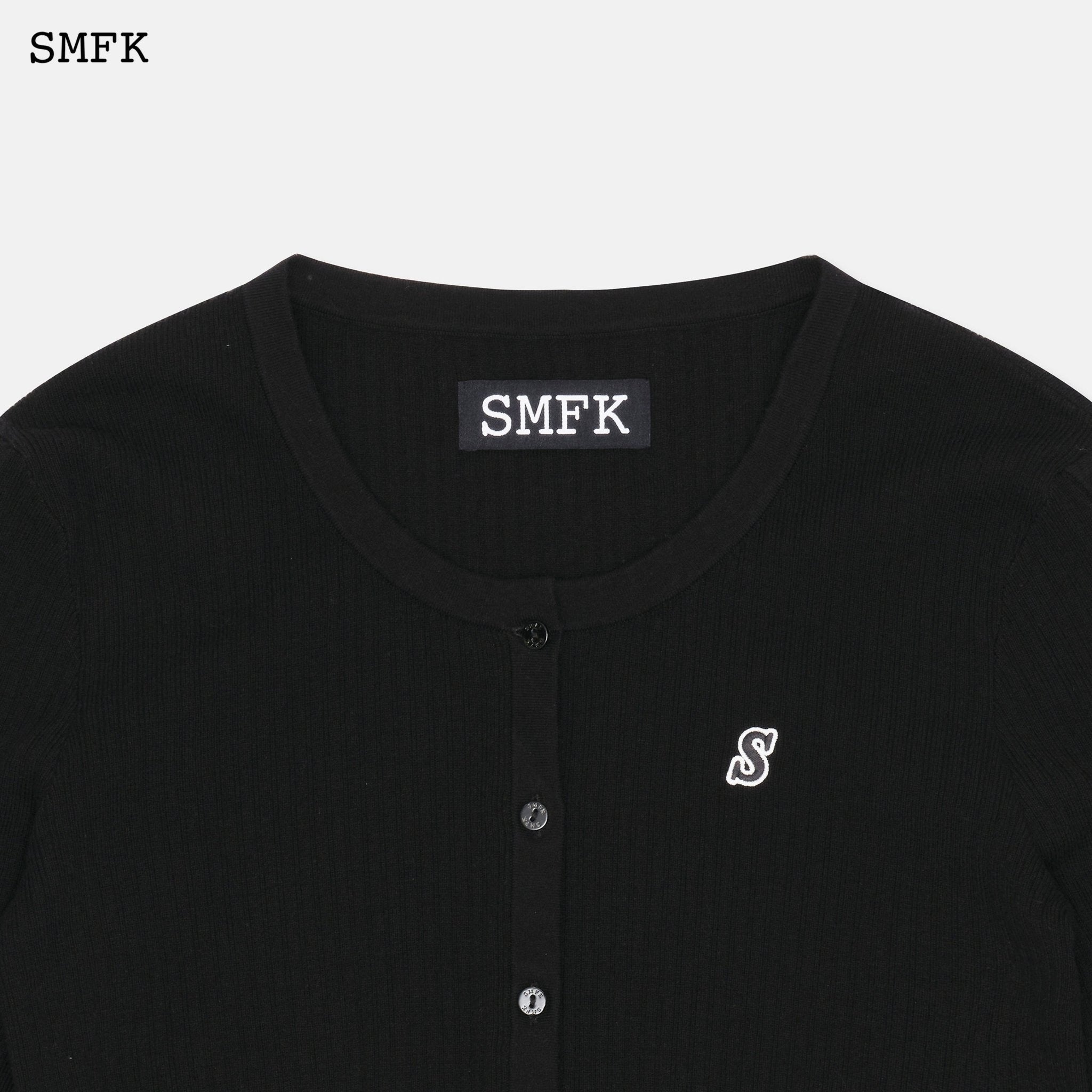 SMFK Wilderness Wandering Black Knitted Cardigan | MADA IN CHINA