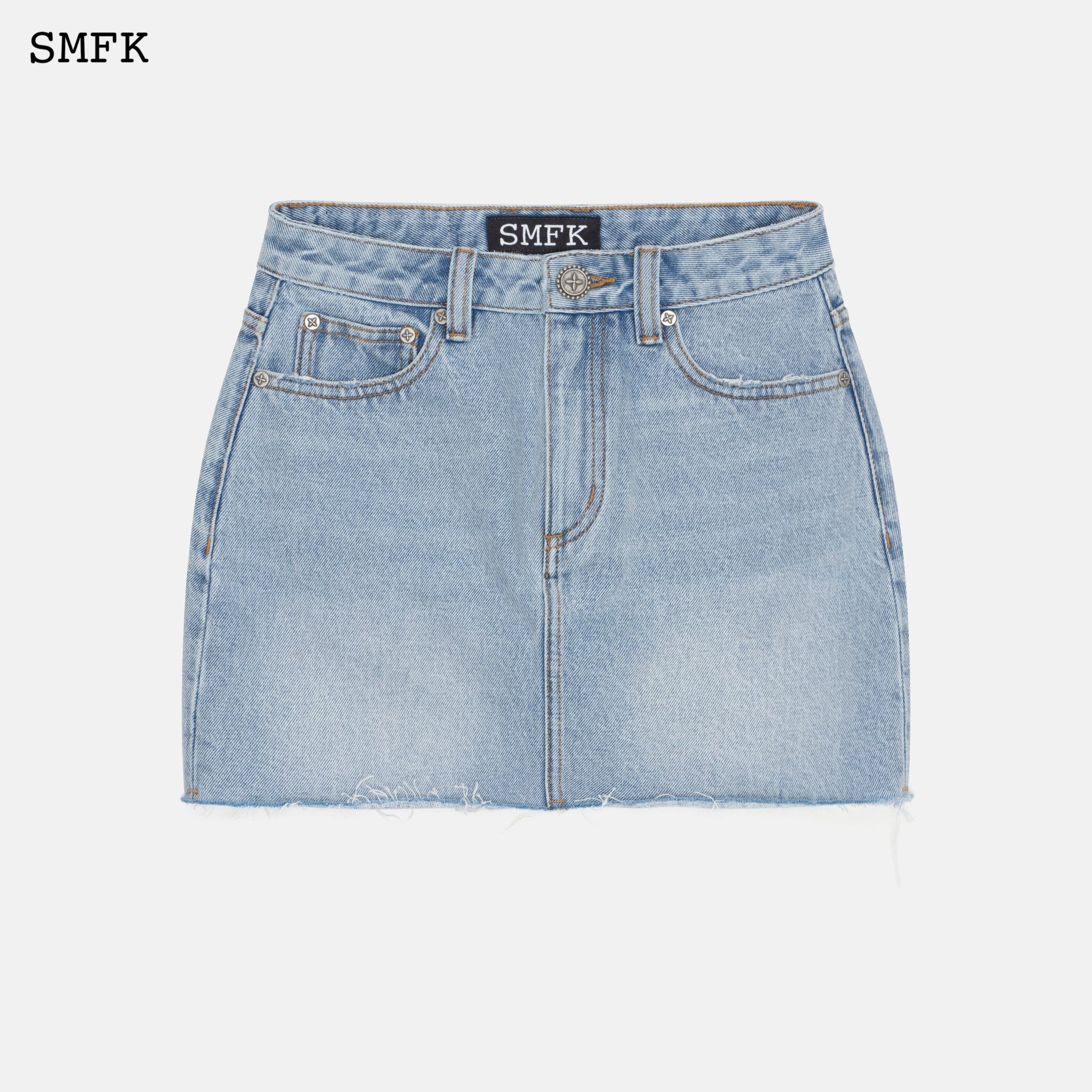 SMFK Wilderness Wandering Blue Jeans Short Skirt | MADA IN CHINA