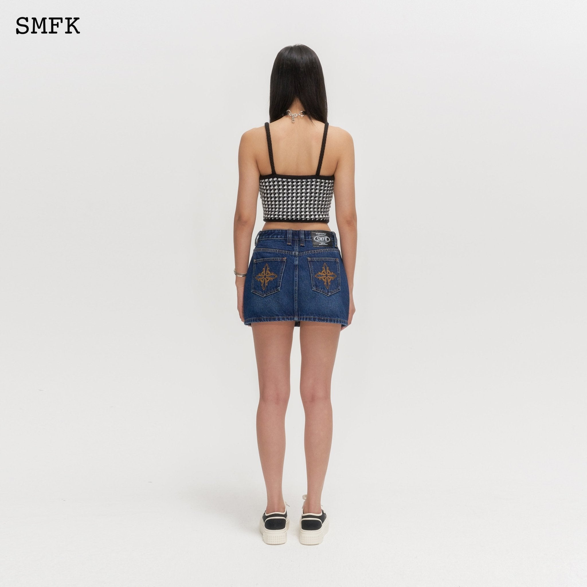 SMFK Wilderness Wandering Navy Jeans Short Skirt | MADA IN CHINA