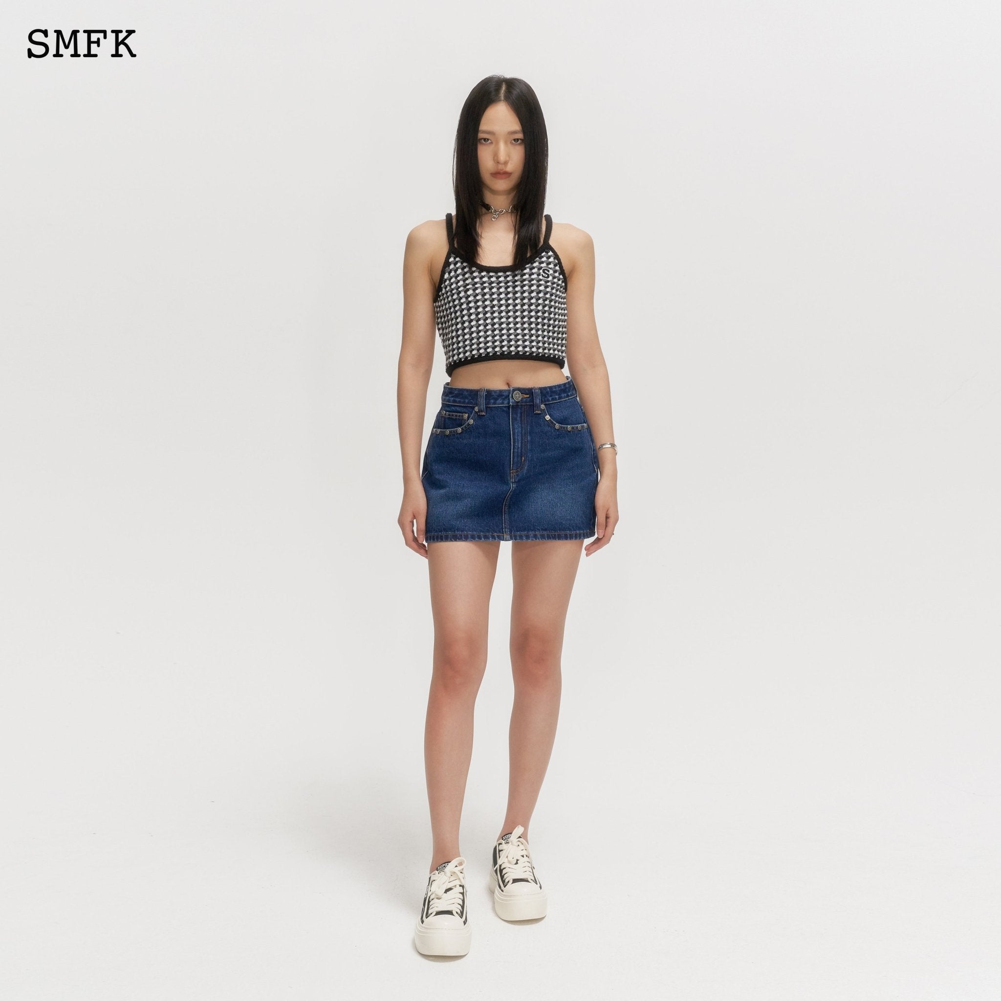 SMFK Wilderness Wandering Navy Jeans Short Skirt | MADA IN CHINA