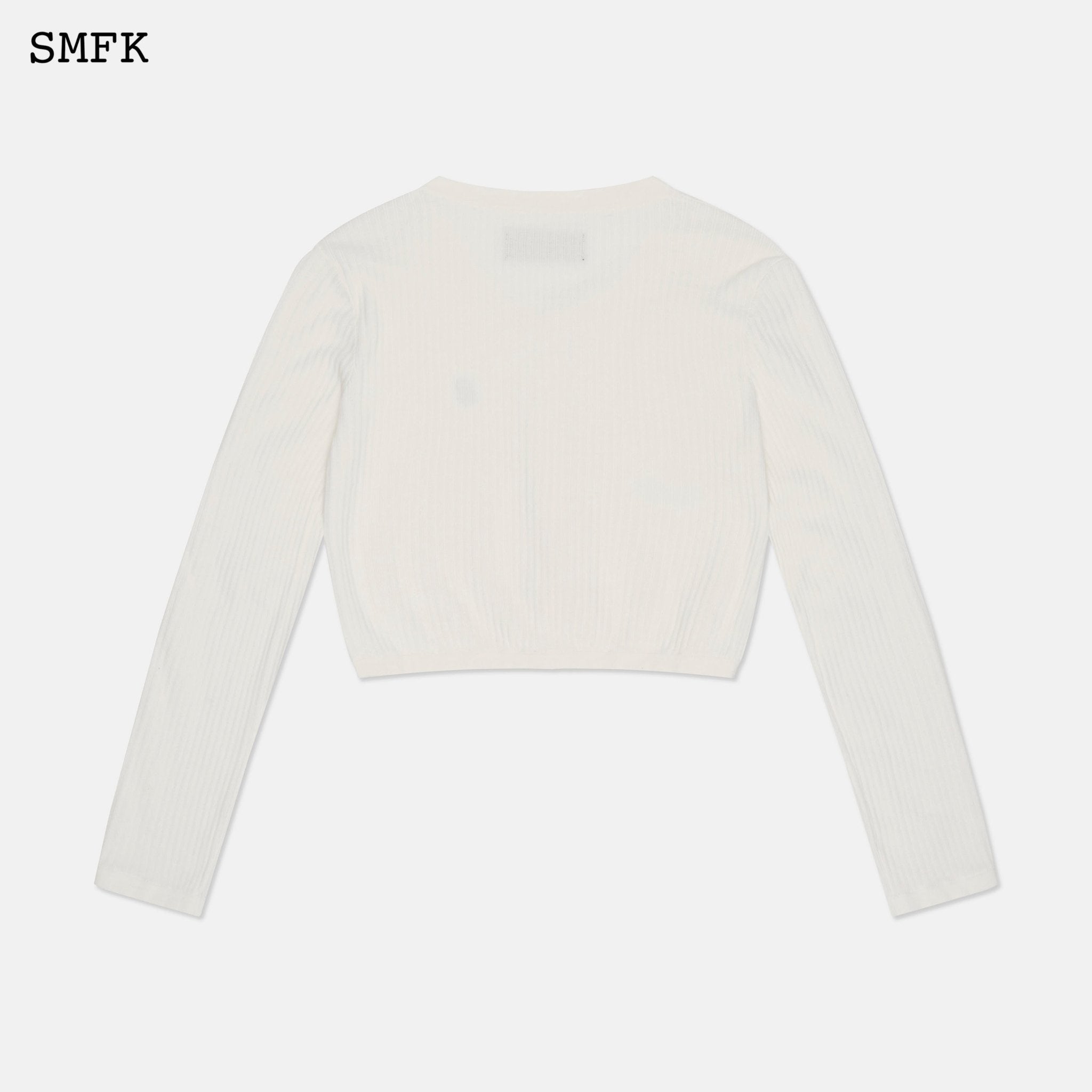 SMFK Wilderness Wandering White Knitted Cardigan | MADA IN CHINA