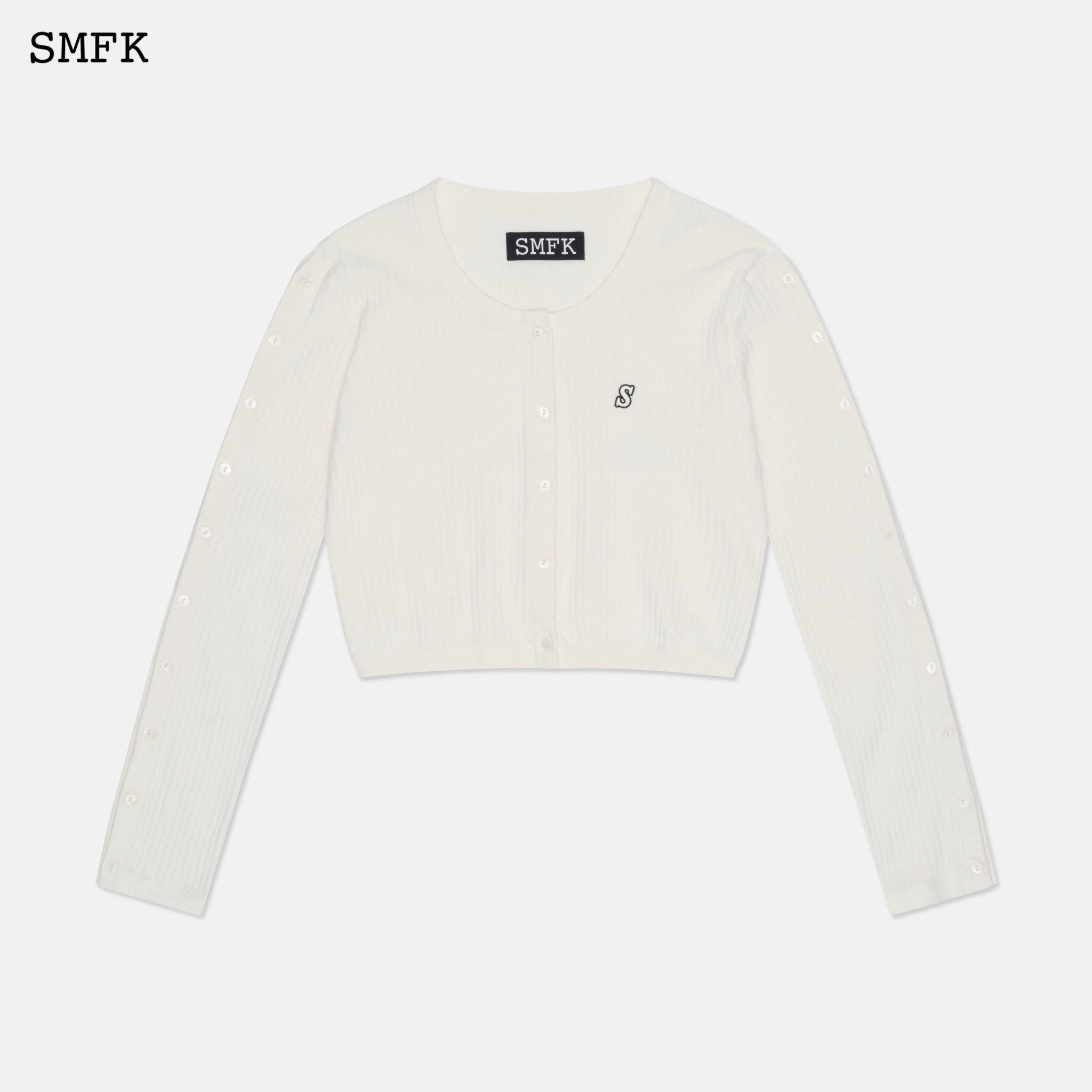 SMFK Wilderness Wandering White Knitted Cardigan | MADA IN CHINA