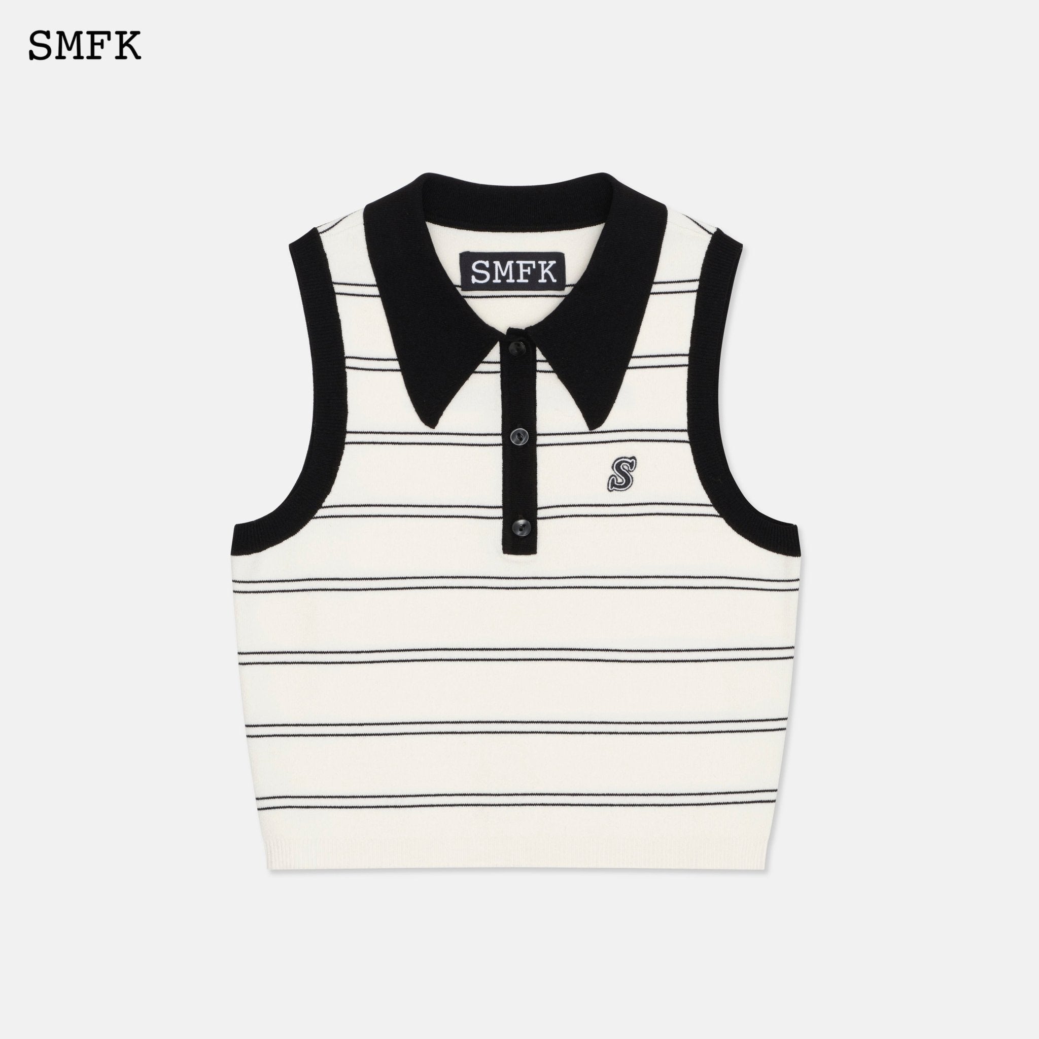 SMFK Wilderness White Stripe Polo Vest | MADA IN CHINA