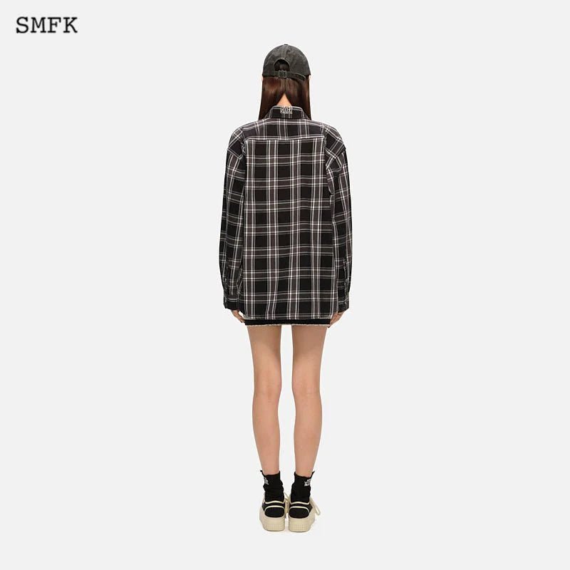 SMFK Wilderness World Black Plaid Workwear Shirt | MADA IN CHINA