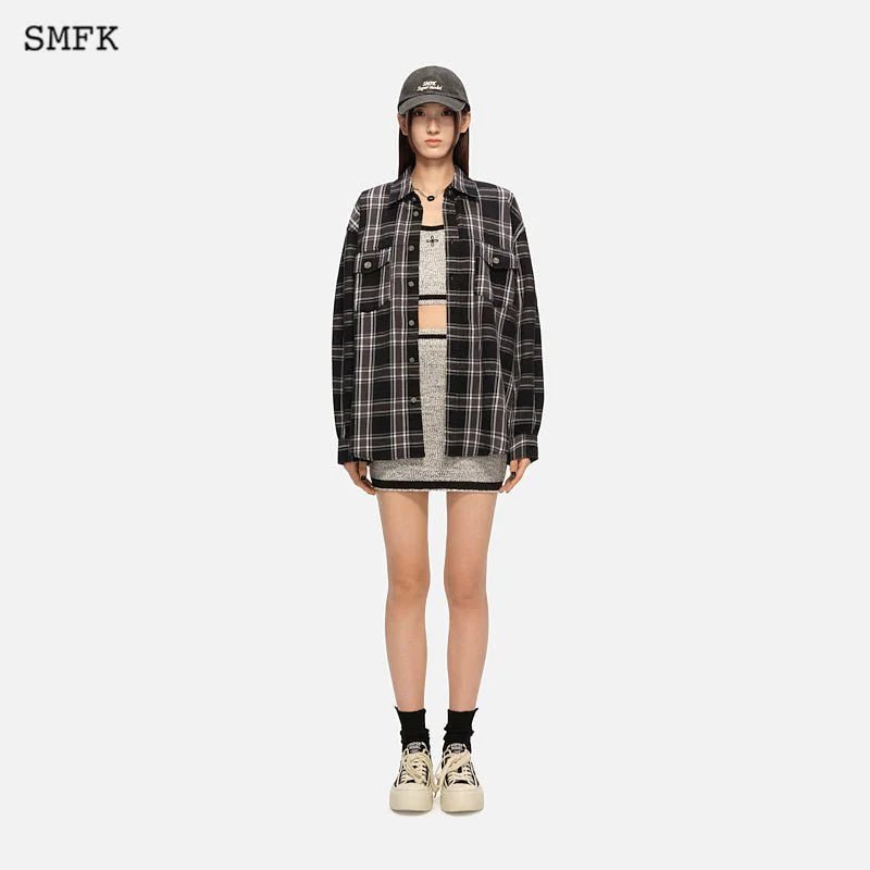 SMFK Wilderness World Black Plaid Workwear Shirt | MADA IN CHINA