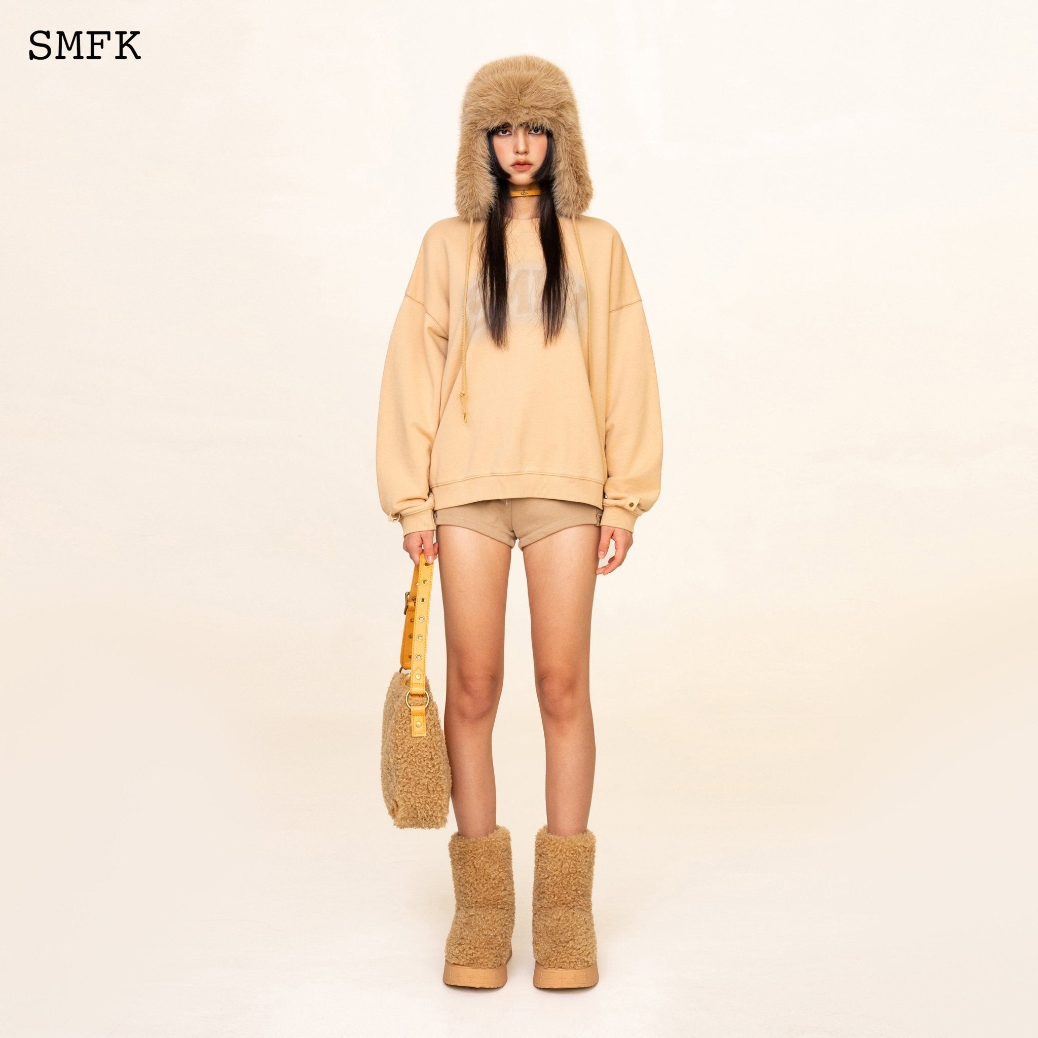 SMFK WildWolrd Desert Camping Oversize Hoodie In Wheat | MADA IN CHINA