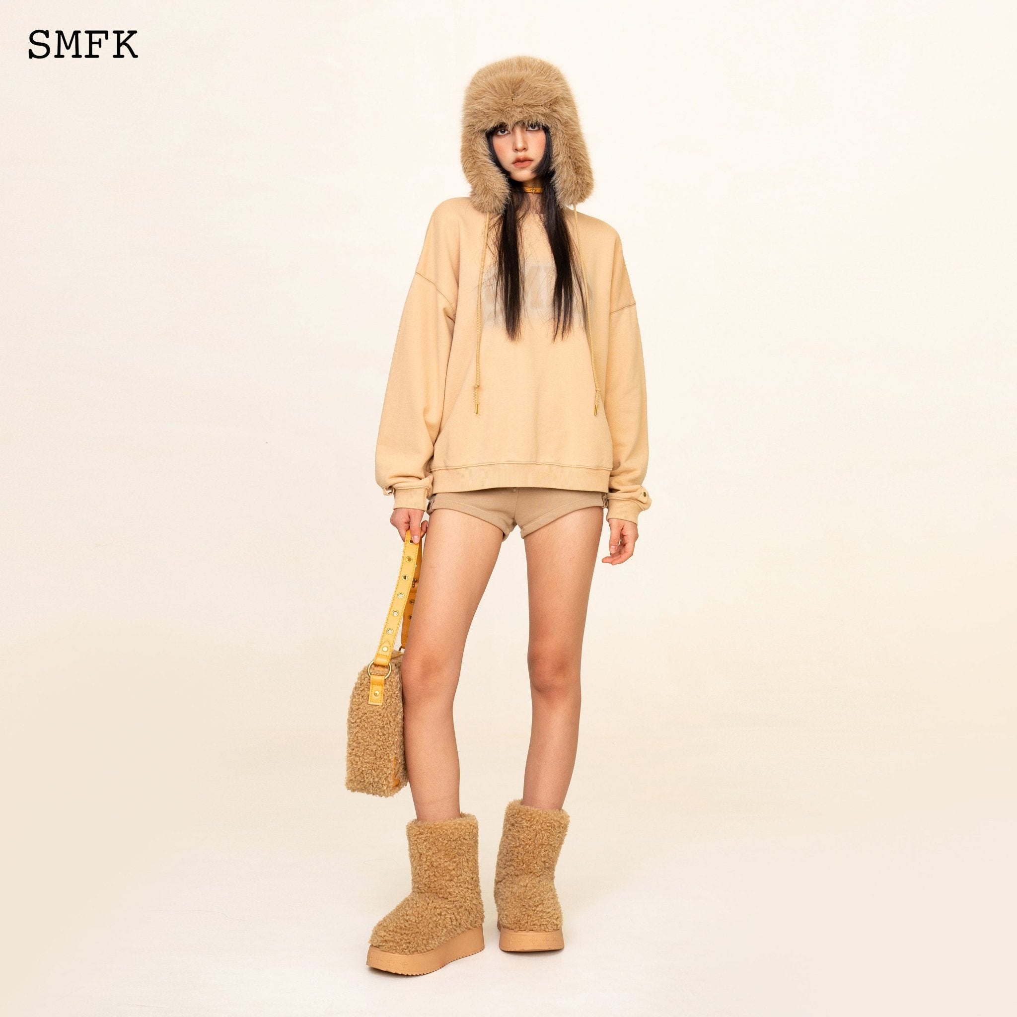 SMFK WildWolrd Desert Camping Oversize Hoodie In Wheat | MADA IN CHINA