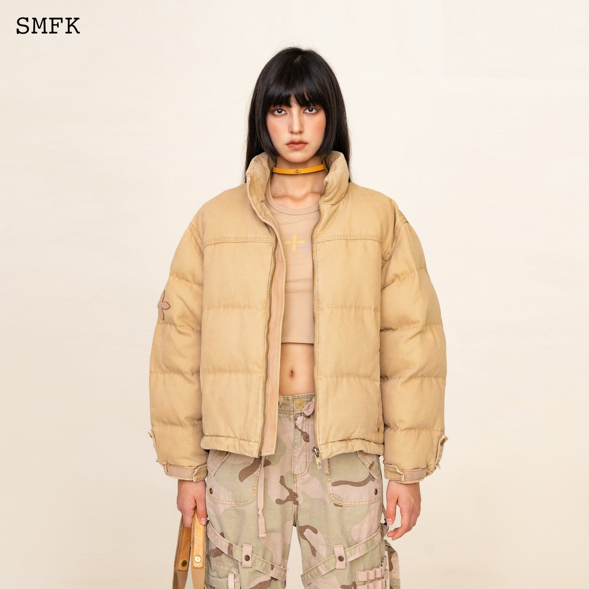 SMFK WildWorld Adventure Hiking Puffer Jacket In Wheat | MADA IN CHINA