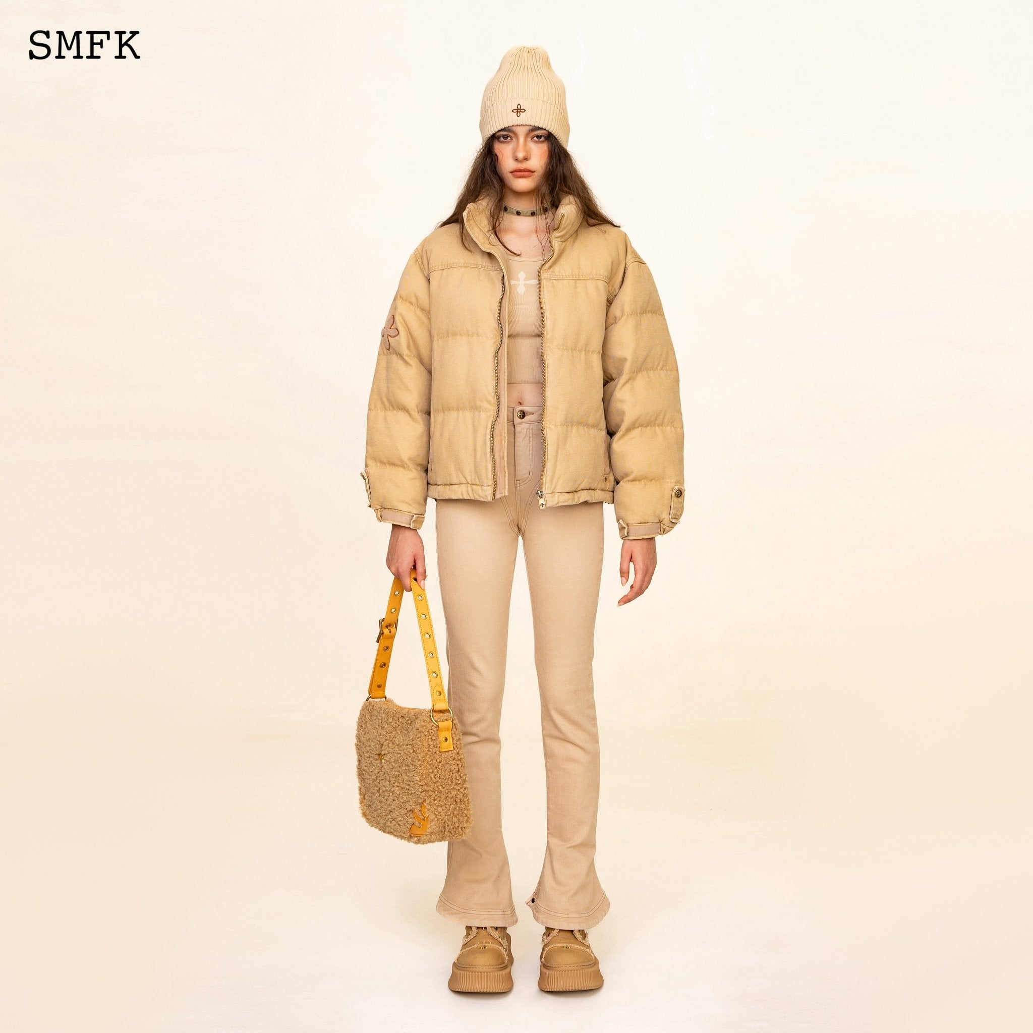 SMFK WildWorld Adventure Hiking Puffer Jacket In Wheat | MADA IN CHINA