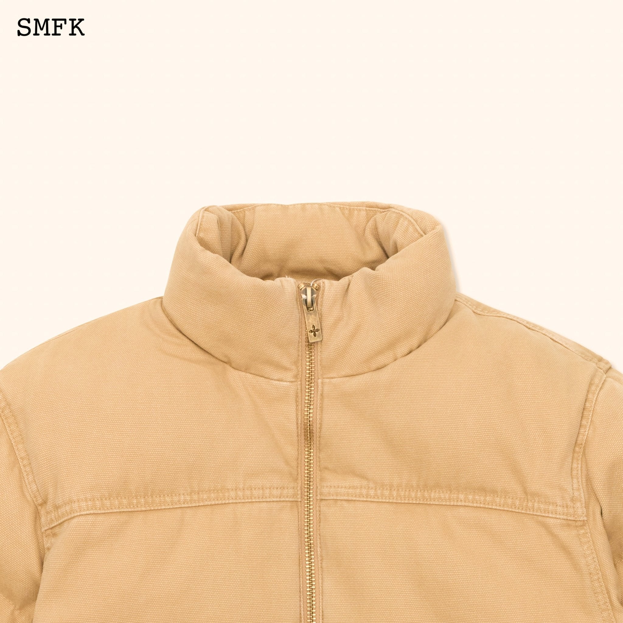 SMFK WildWorld Adventure Hiking Puffer Jacket In Wheat | MADA IN CHINA