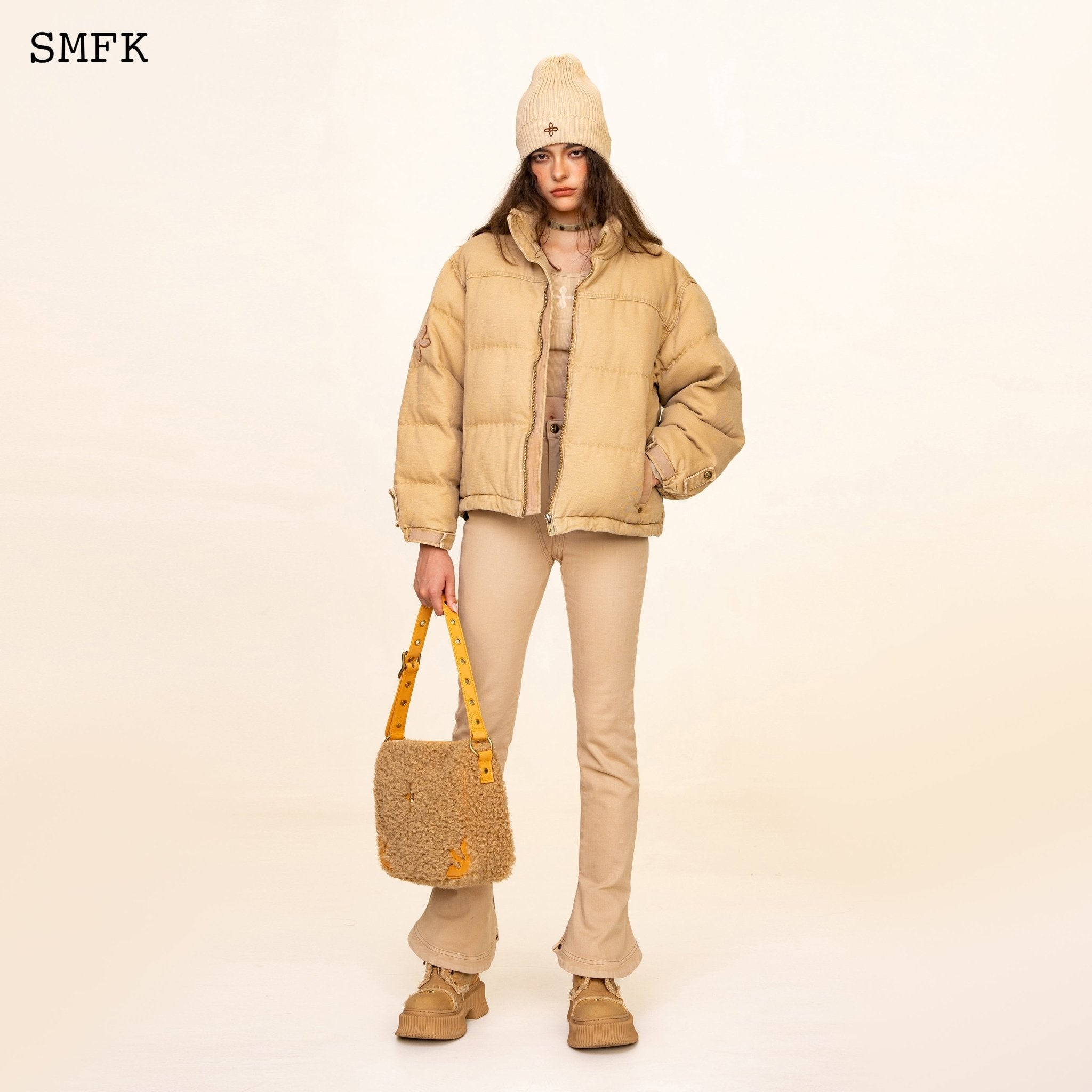 SMFK WildWorld Adventure Hiking Puffer Jacket In Wheat | MADA IN CHINA