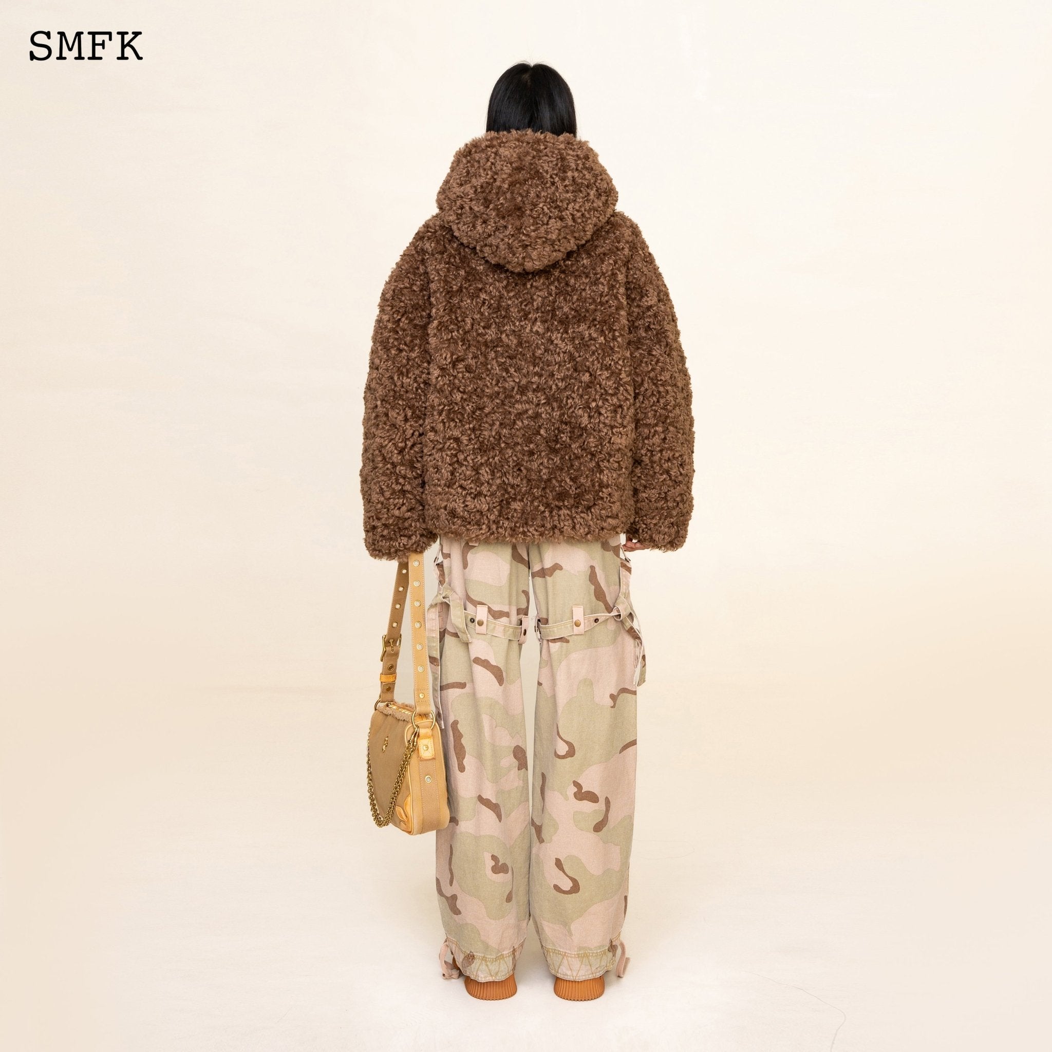 SMFK WildWorld Adventure Outdoor Faux Fur Hoodie In Brown | MADA IN CHINA