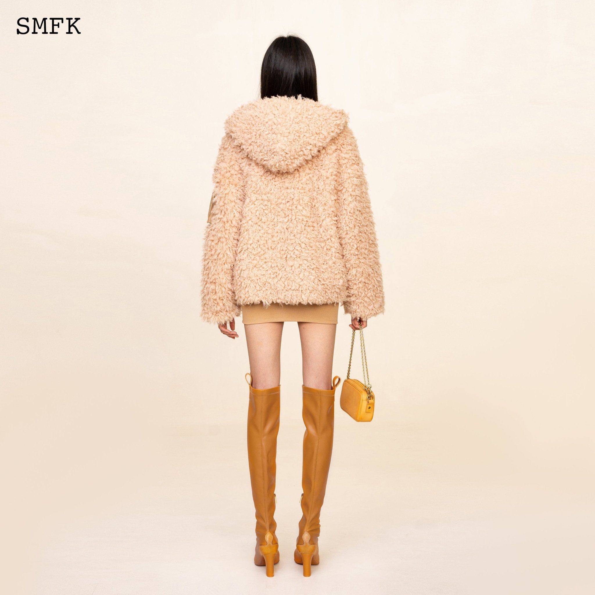 SMFK WildWorld Adventure Outdoor Faux Fur Hoodie In Cream | MADA IN CHINA