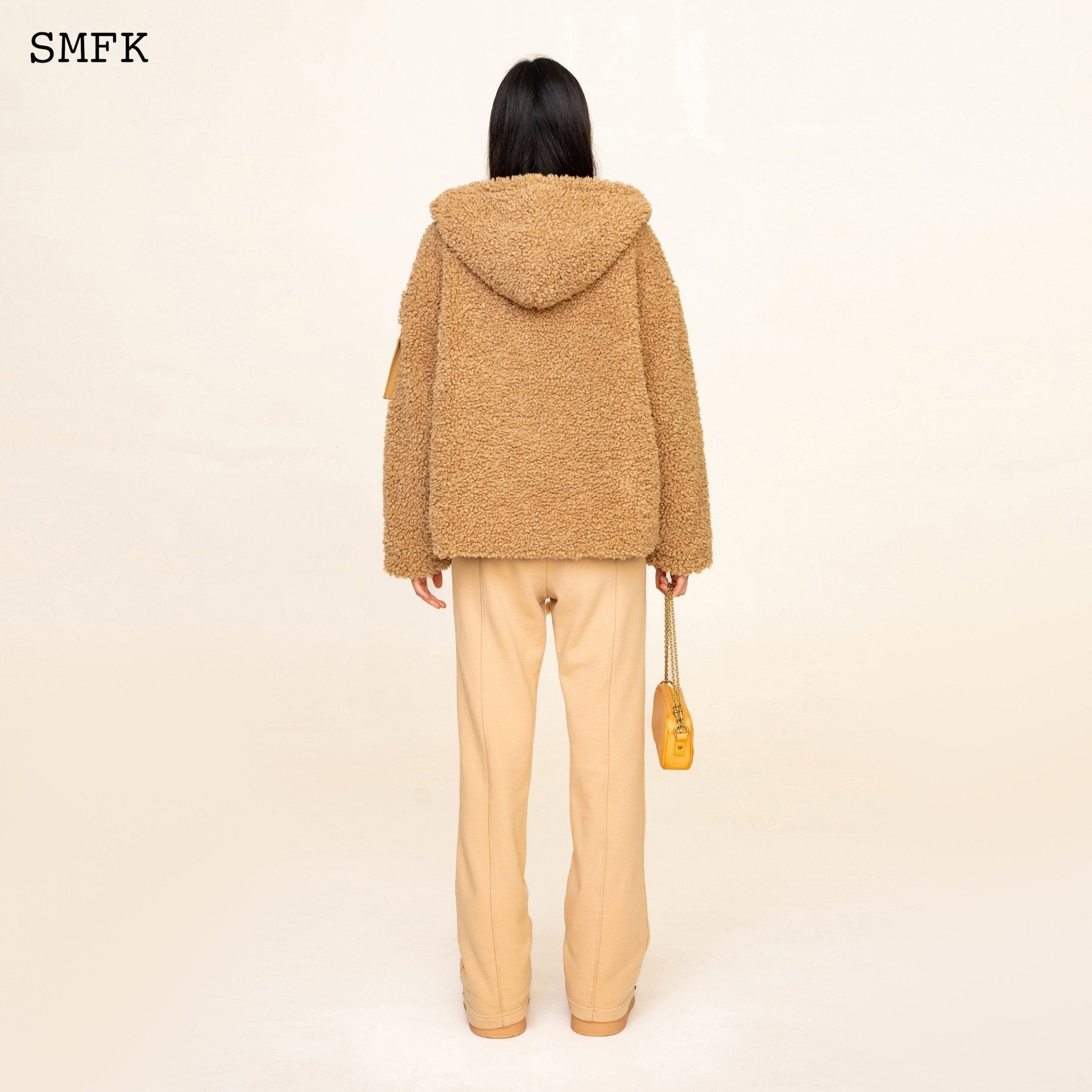 SMFK WildWorld Adventure Outdoor Faux Fur Hoodie In Wheat | MADA IN CHINA