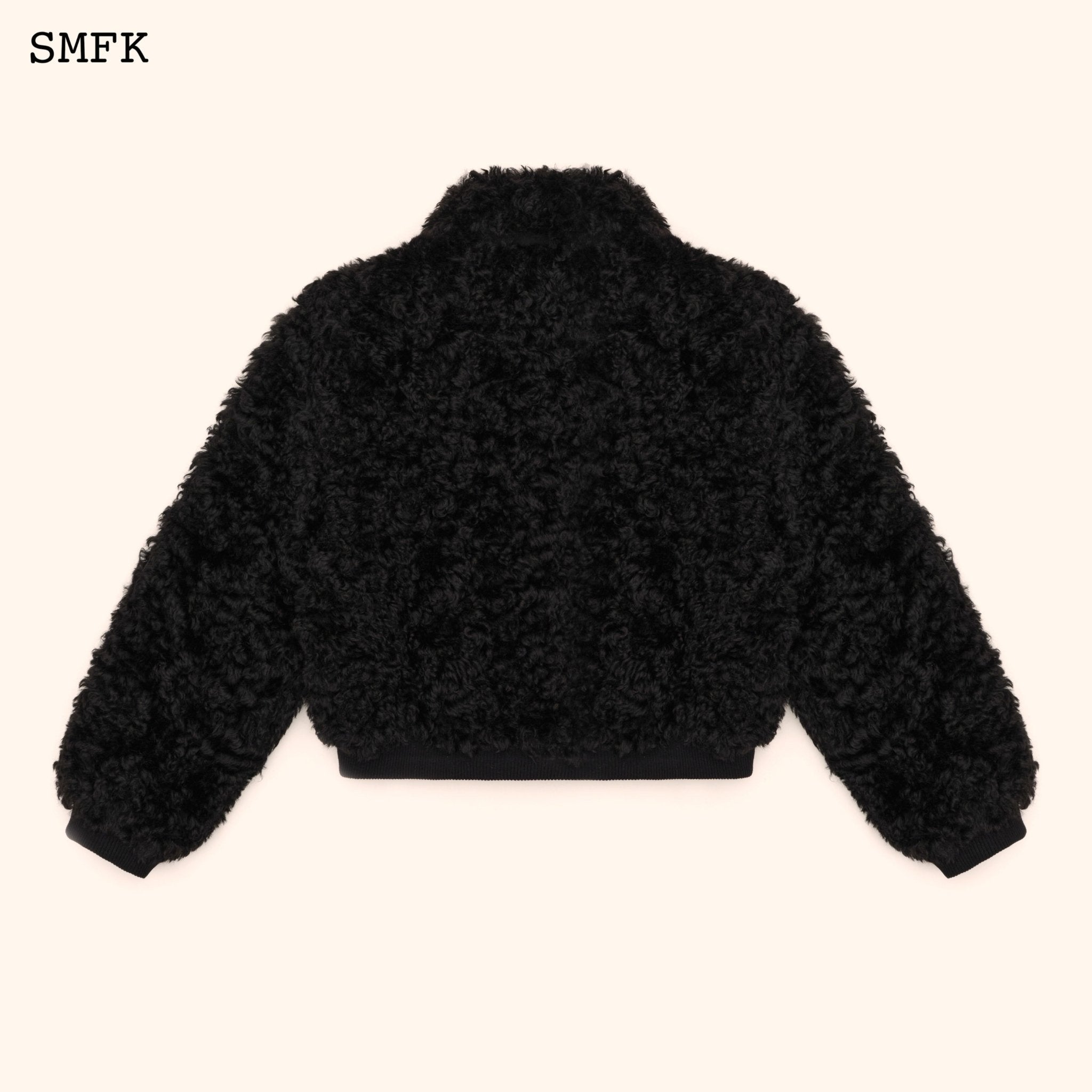 WildWorld Adventure Short Faux Fur Jacket In Black | MADAX
