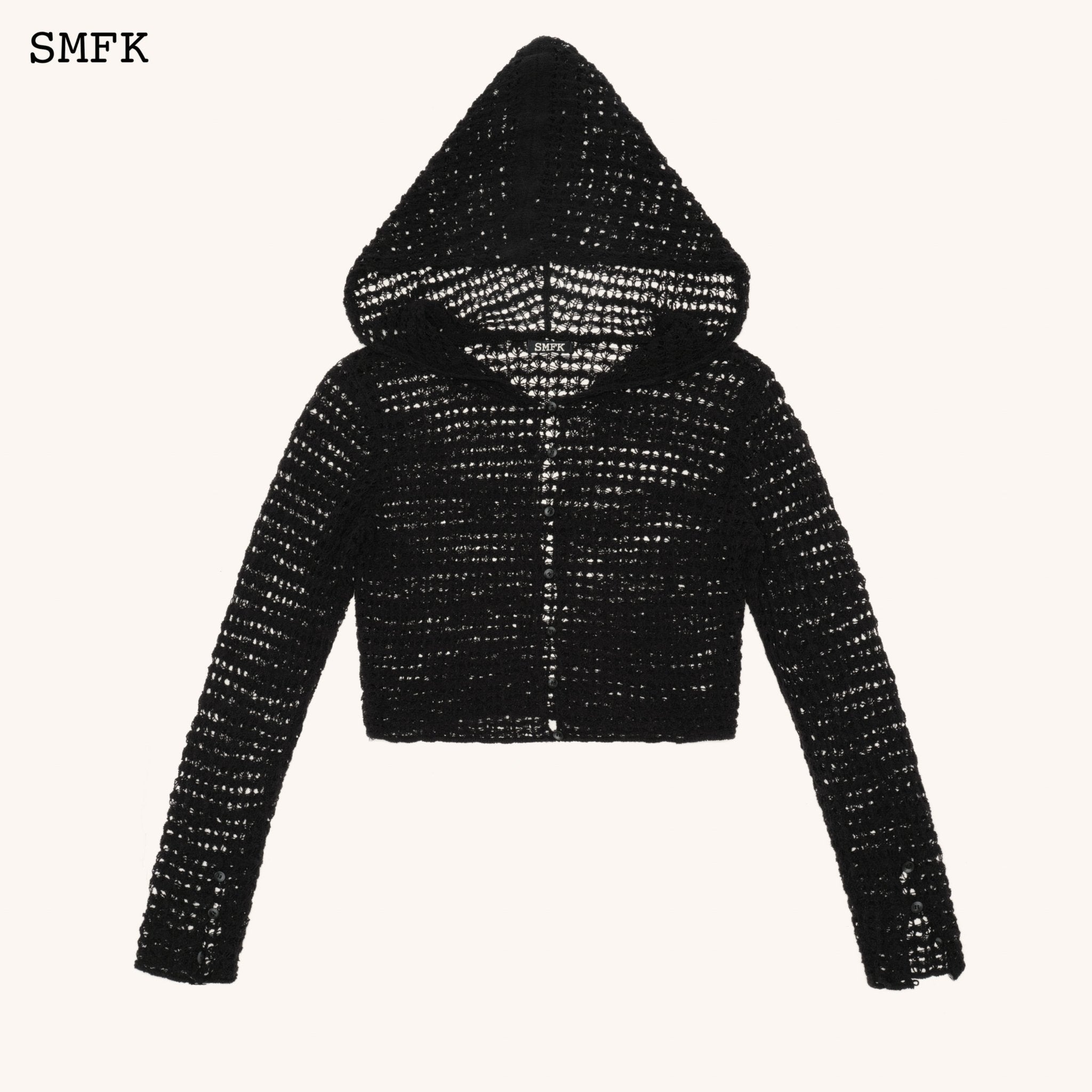 SMFK WildWorld Black Jellyfish Knitted Hoodie | MADA IN CHINA