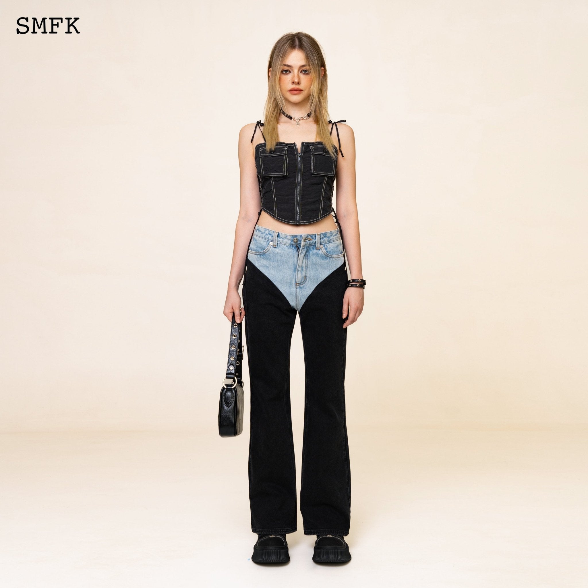 WildWorld Black Stray Paratrooper Corset Tube Top | MADAX
