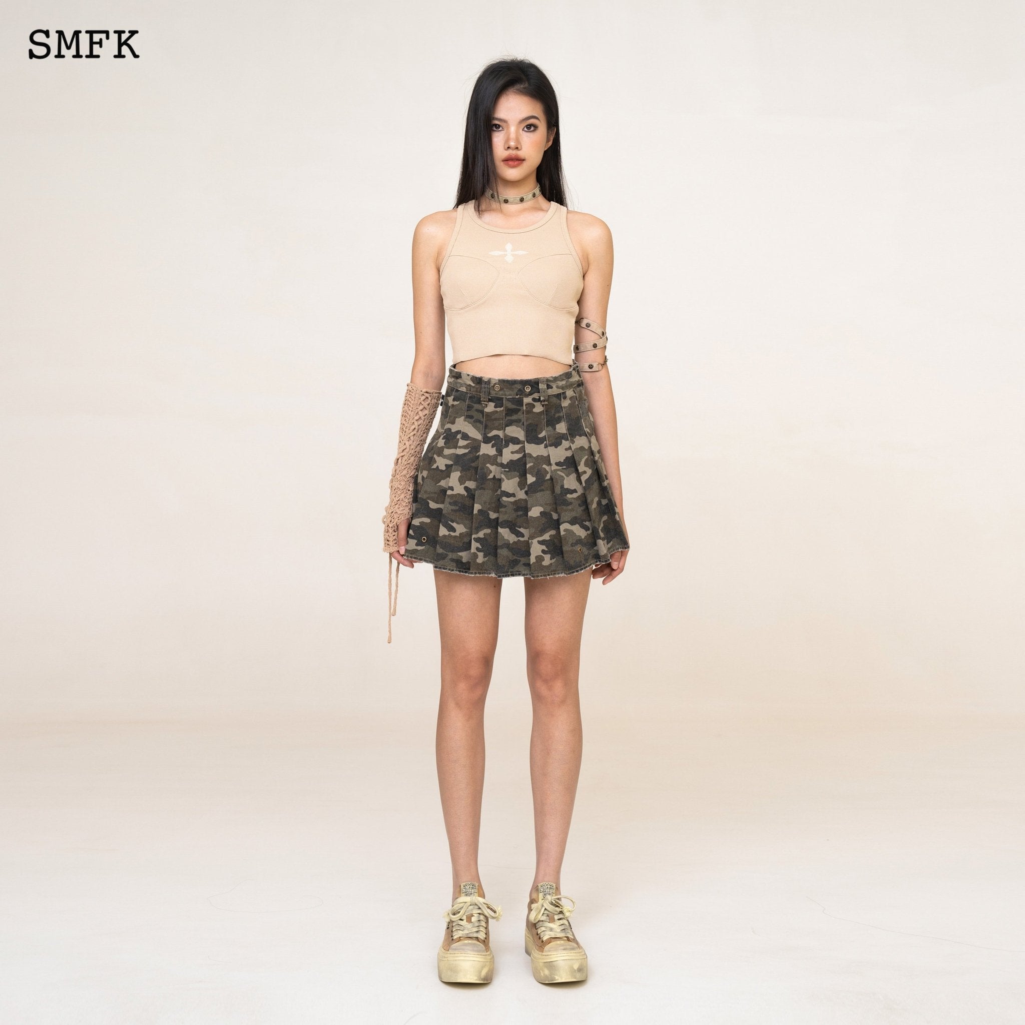 SMFK WildWorld Camouflage Green Mini Skirt | MADA IN CHINA