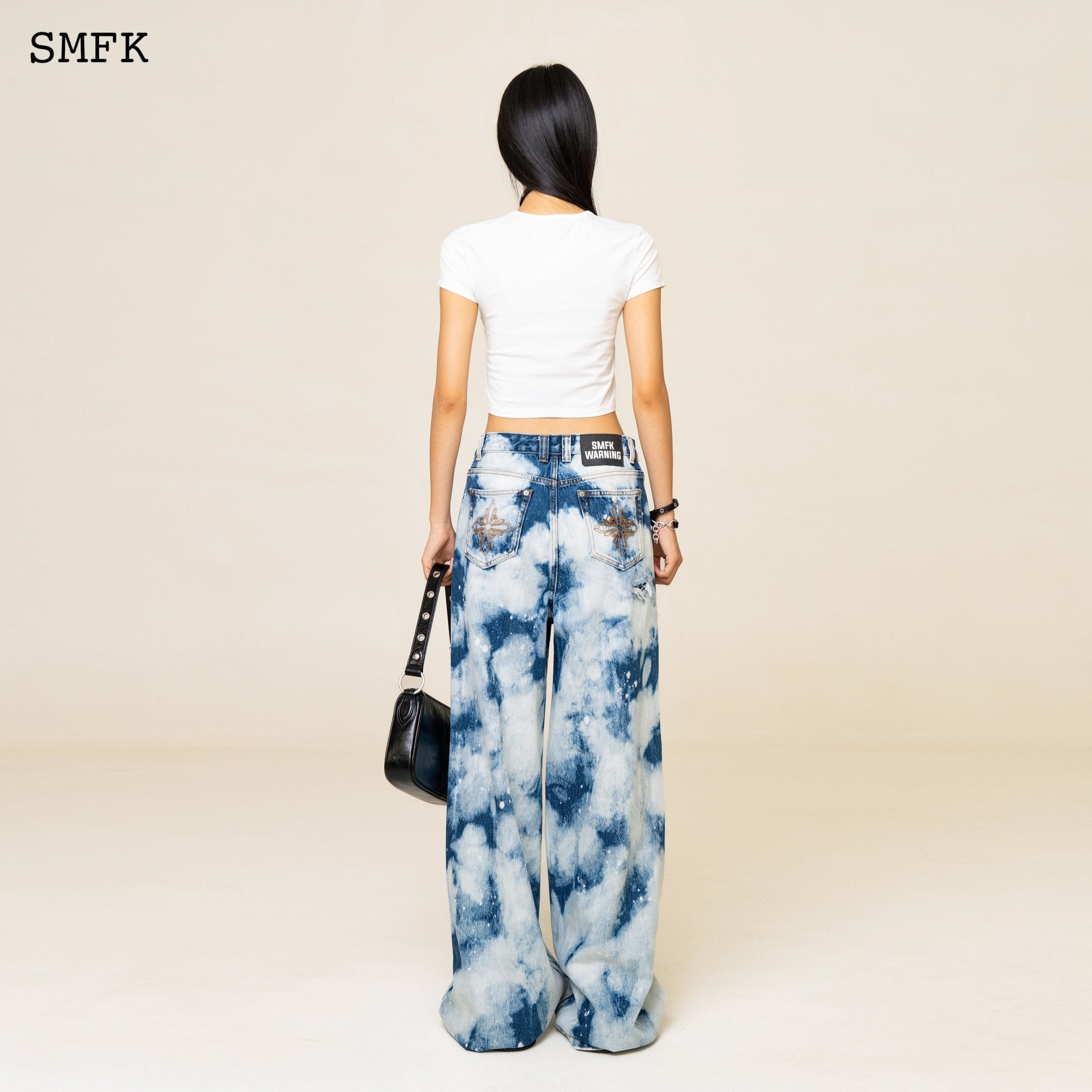 SMFK WildWorld Camouflage Loose Jeans Ocean Blue | MADA IN CHINA