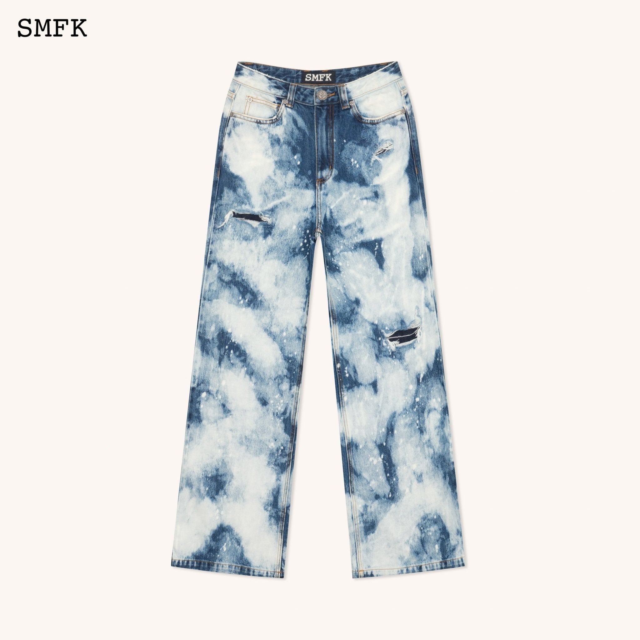 SMFK WildWorld Camouflage Loose Jeans Ocean Blue | MADA IN CHINA