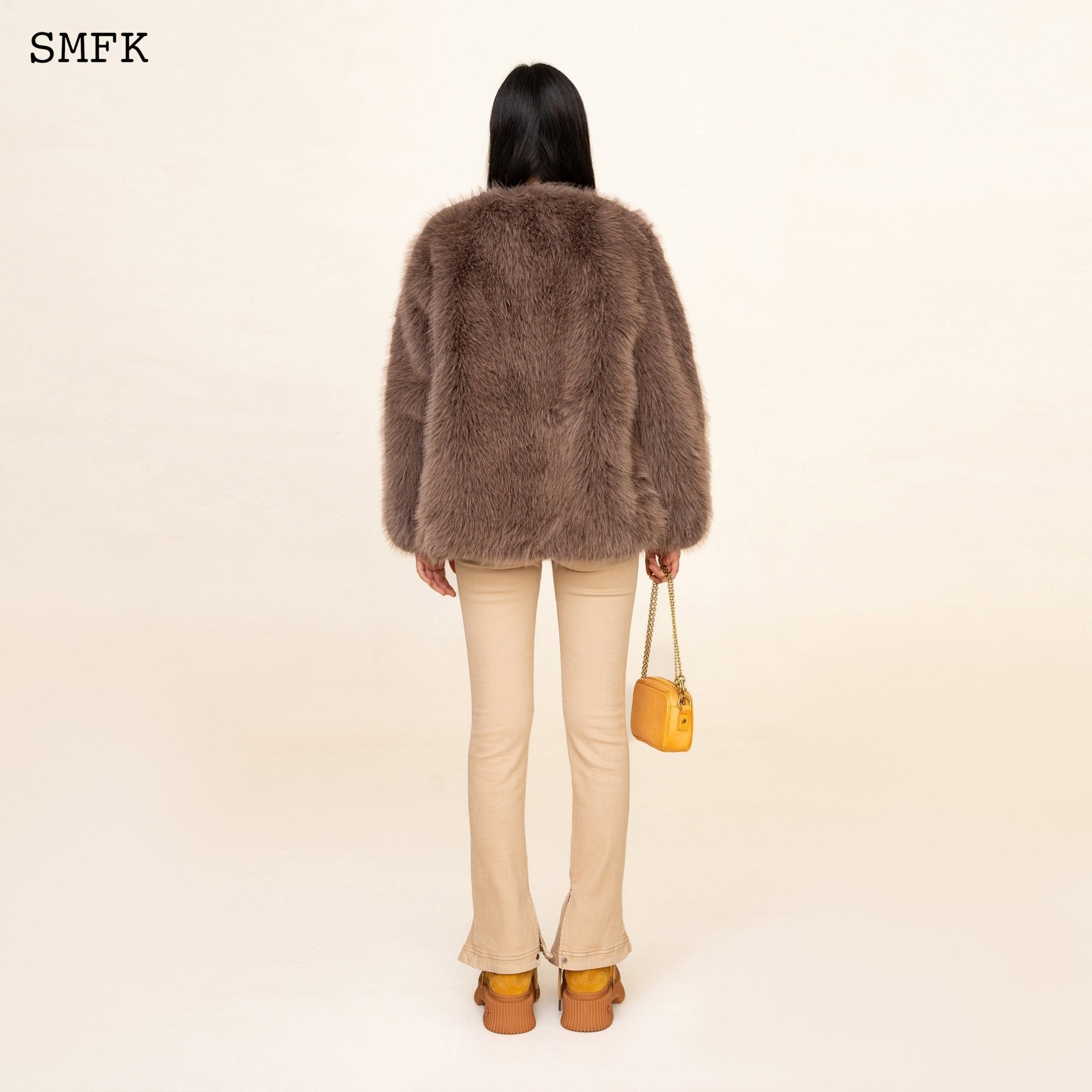 SMFK WildWorld Classic Faux Fur Jacket In Purple | MADA IN CHINA